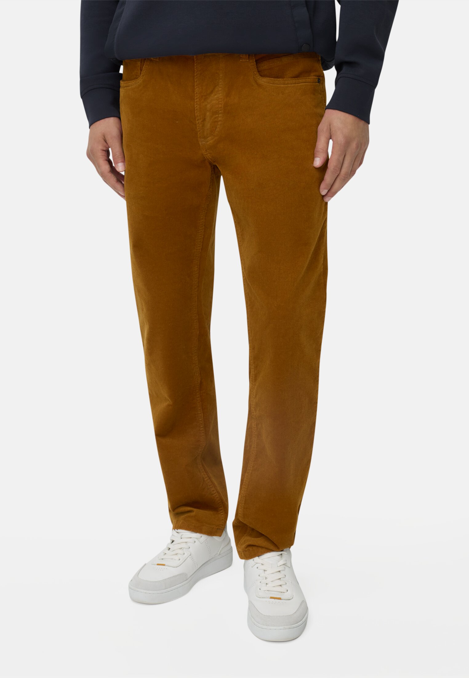 Men 5-Pkt Regular Fit trousers made of cotton mix Yellow worn front