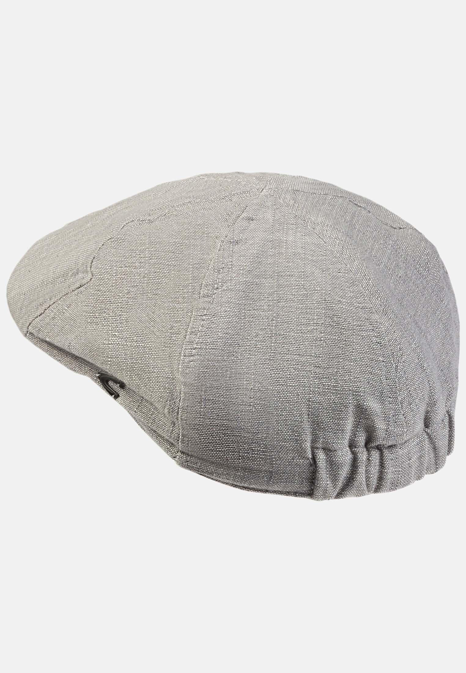 Herren Flat Cap aus Leinen-Mix Steingrau frontal hinten