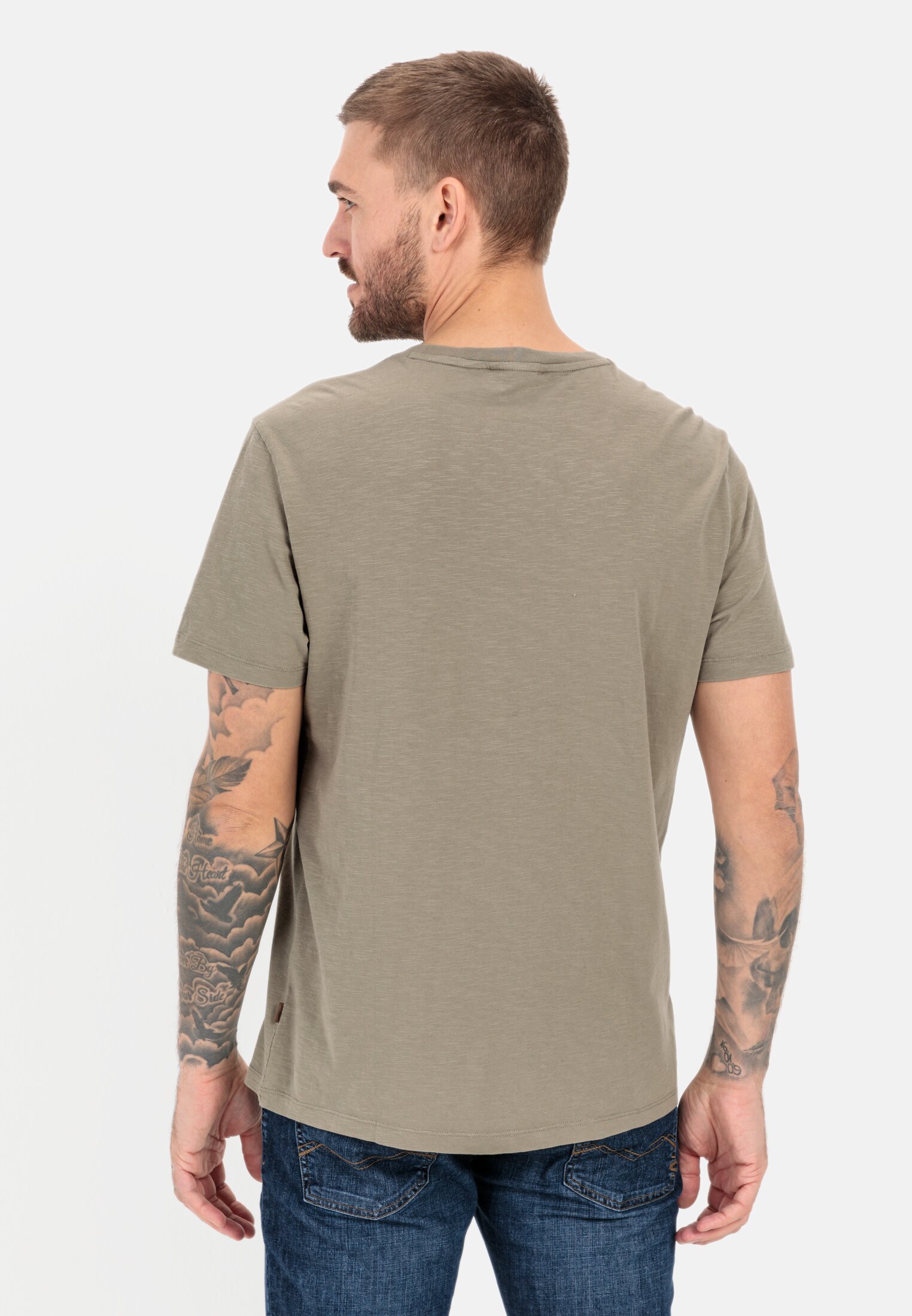 Camel Active Herren T-Shirt Aus Bio-Baumwolle – Schwarz, Regular Fit, Mit Logo-Print, Größe M
