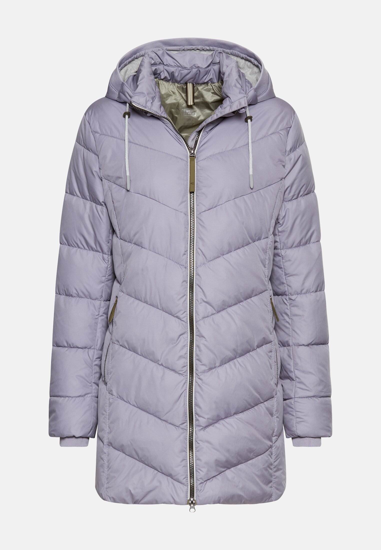 Women Padded jacket with detachable hood Purple frontal front