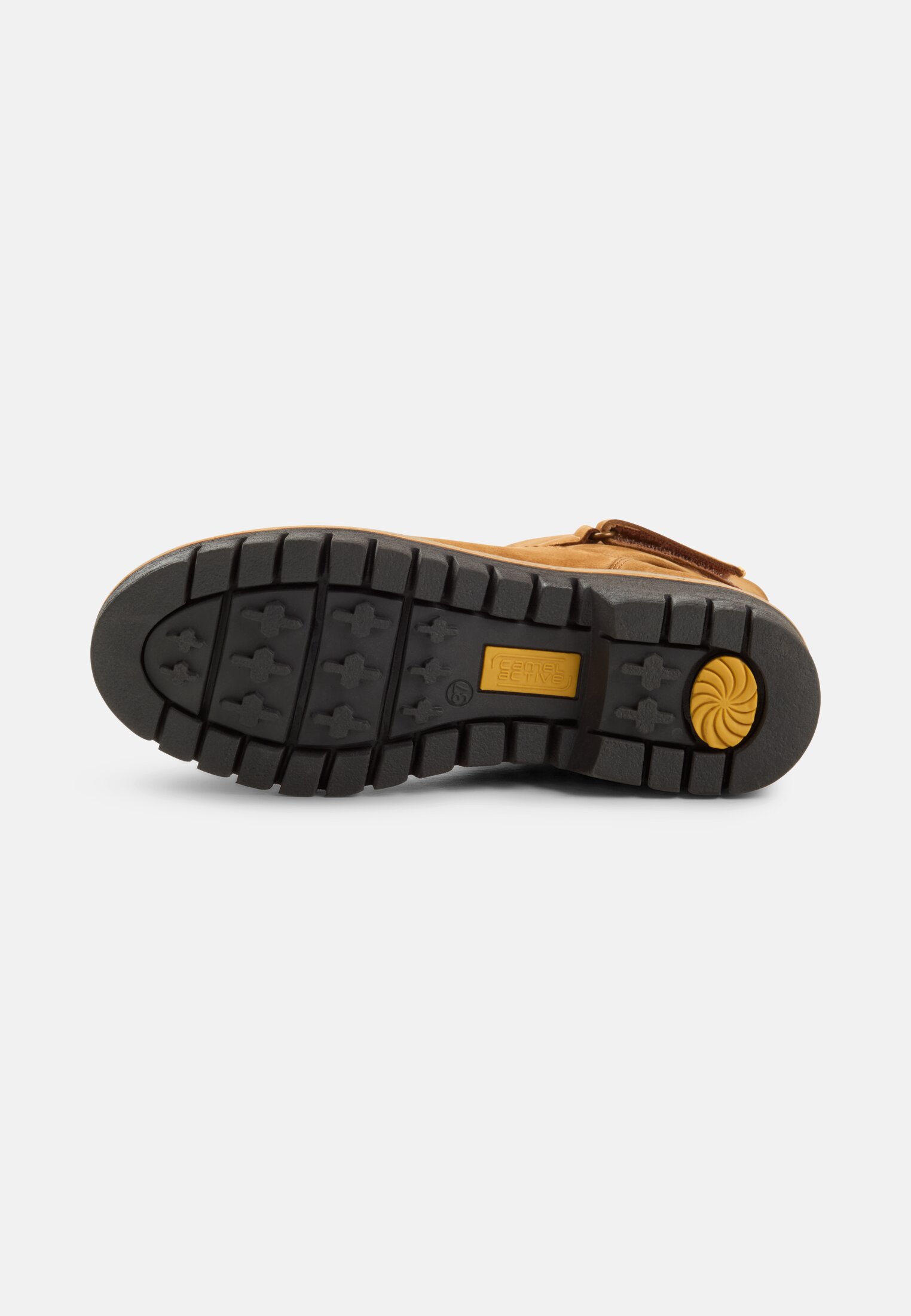Damen Schlupfschuh mit robuster Gummisohle Hellbraun hinten nah