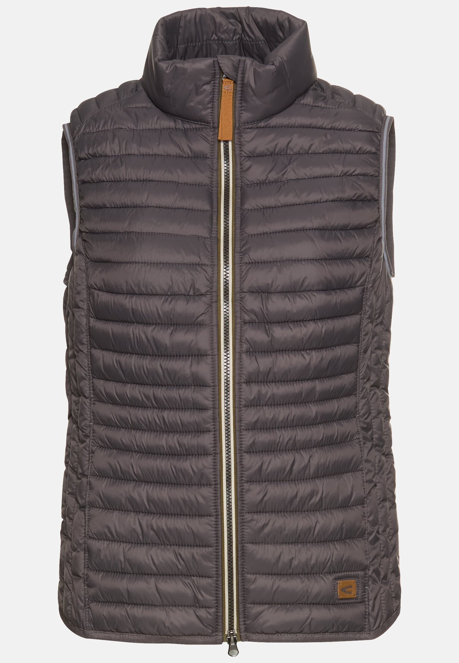 Damen Steppweste mit reflektierenden Details Grau frontal vorn