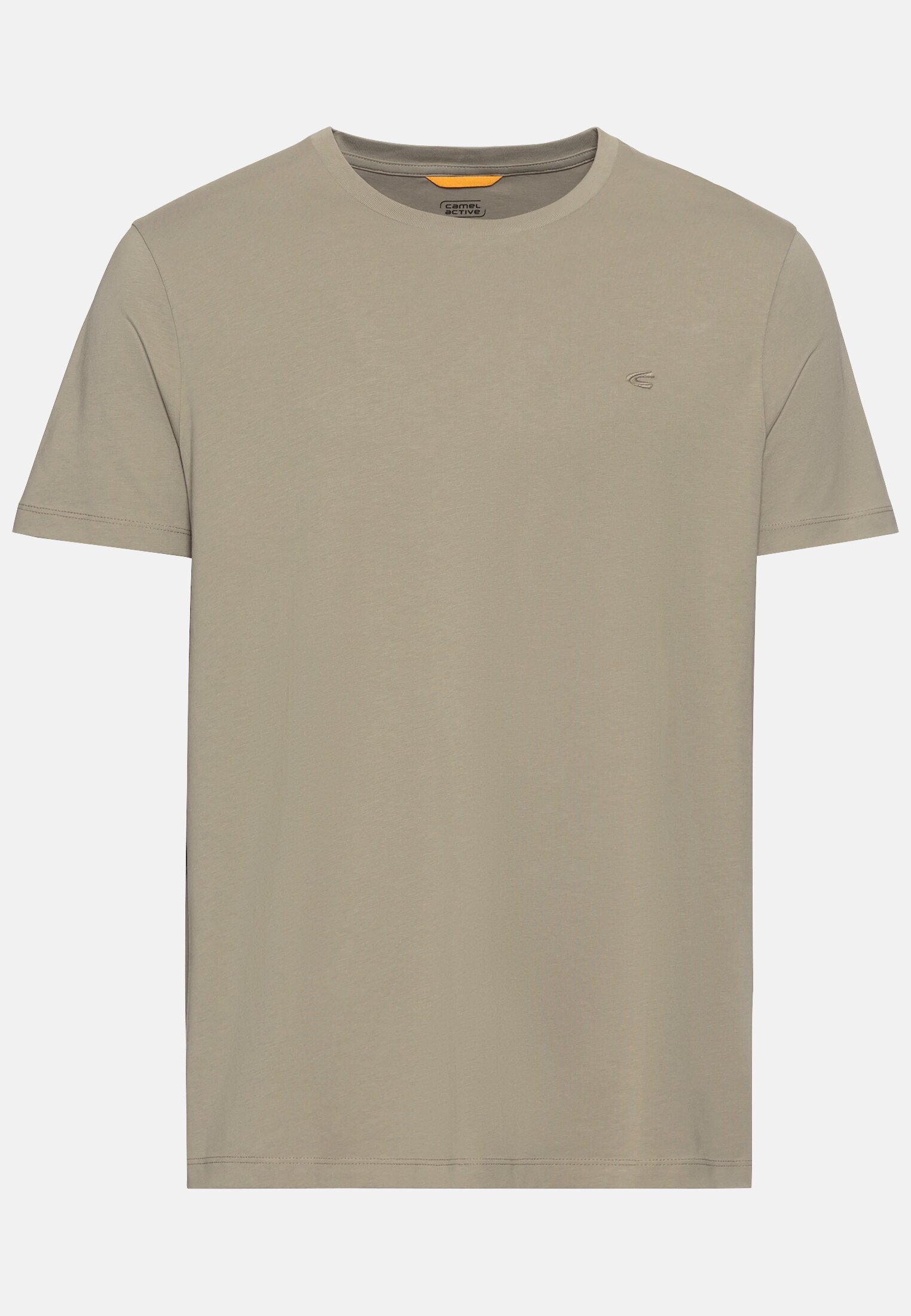 Herren Basic T-Shirt mit Rundhals aus Organic Cotton Khaki frontal vorn