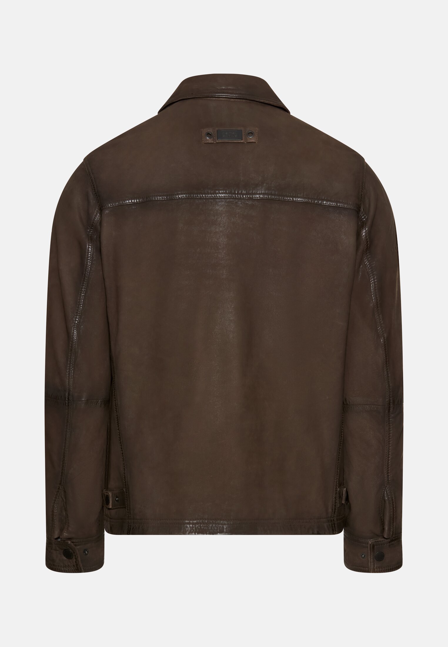 Herren Lederjacke mit Innentaschen Braun frontal hinten