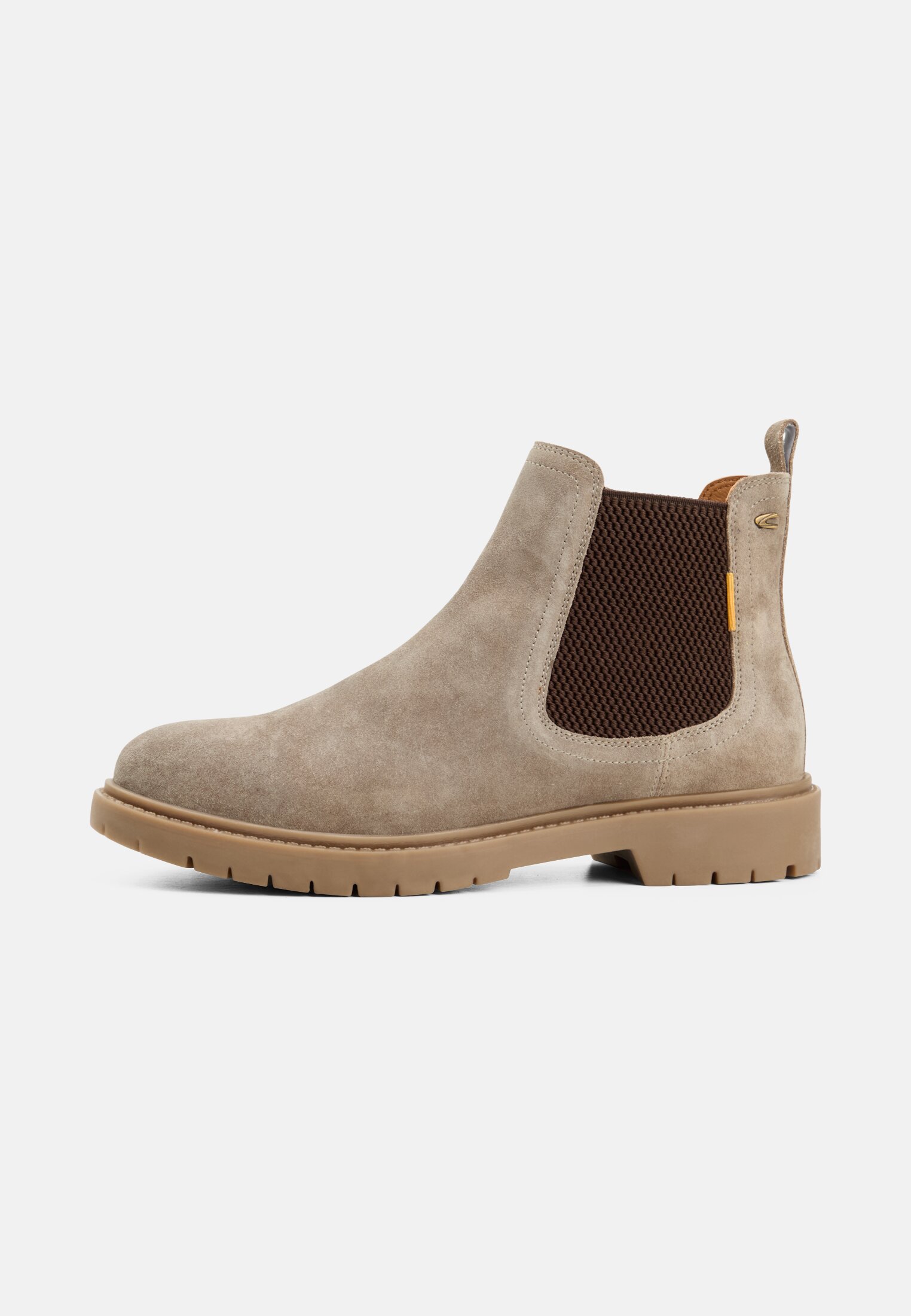 Damen Chelsea Boot aus echtem Leder Beige frontal vorn