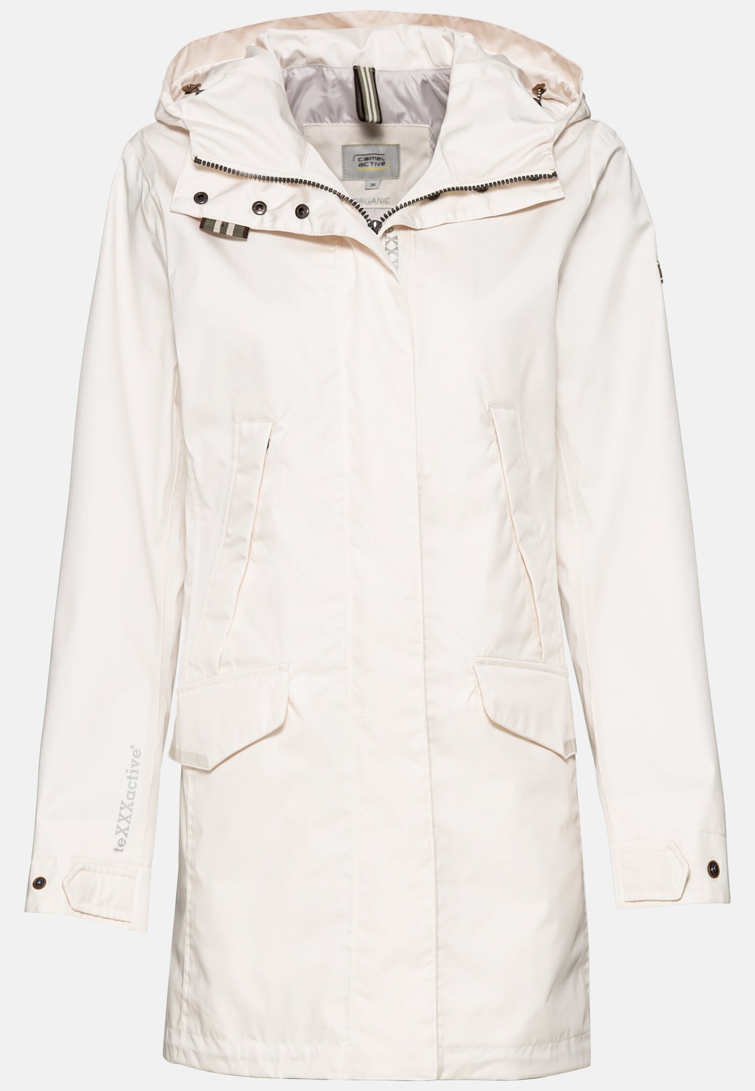Women teXXXactive® Functional parka in organic cotton Mix Beige frontal front