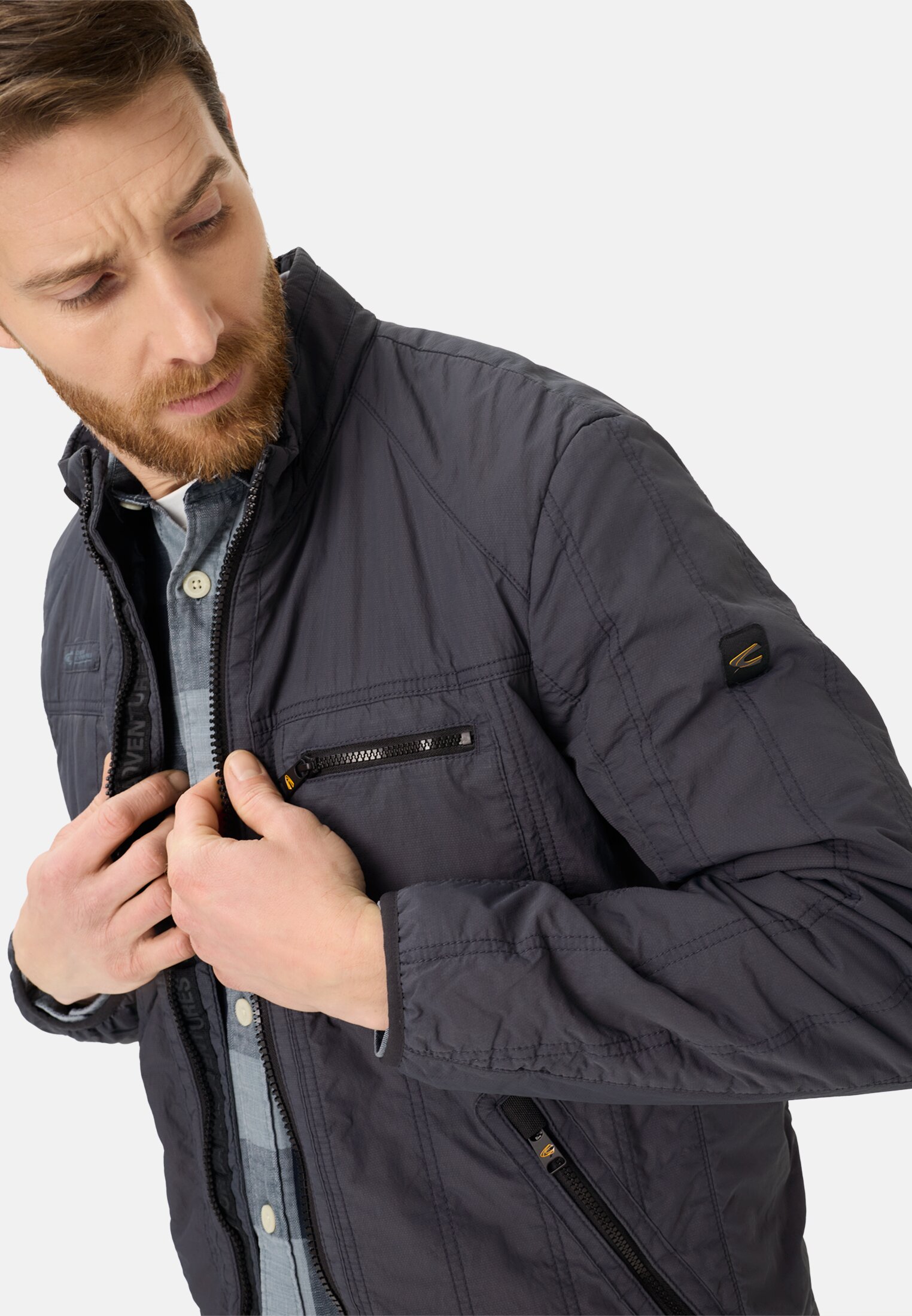 Heren Overgangsjas with stand-up collar Donkerblauw gedragen emotional 