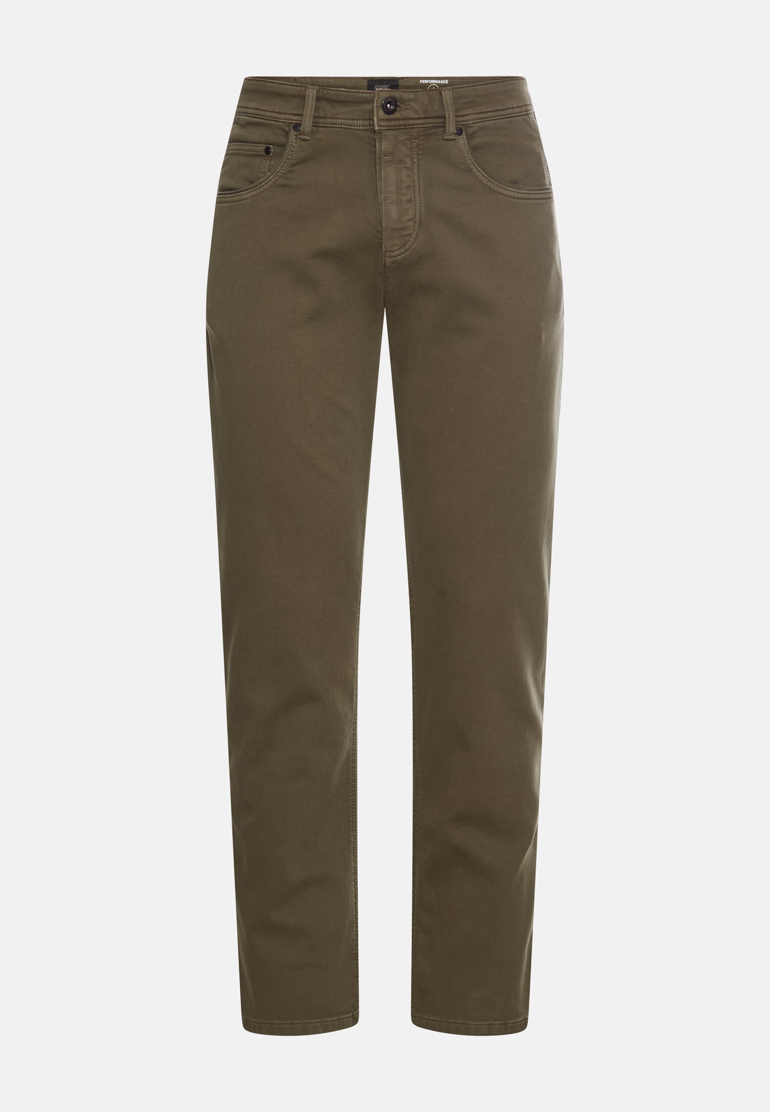 Heren Regular Fit fleXXXactive©broek Olijfgroen frontaal voor