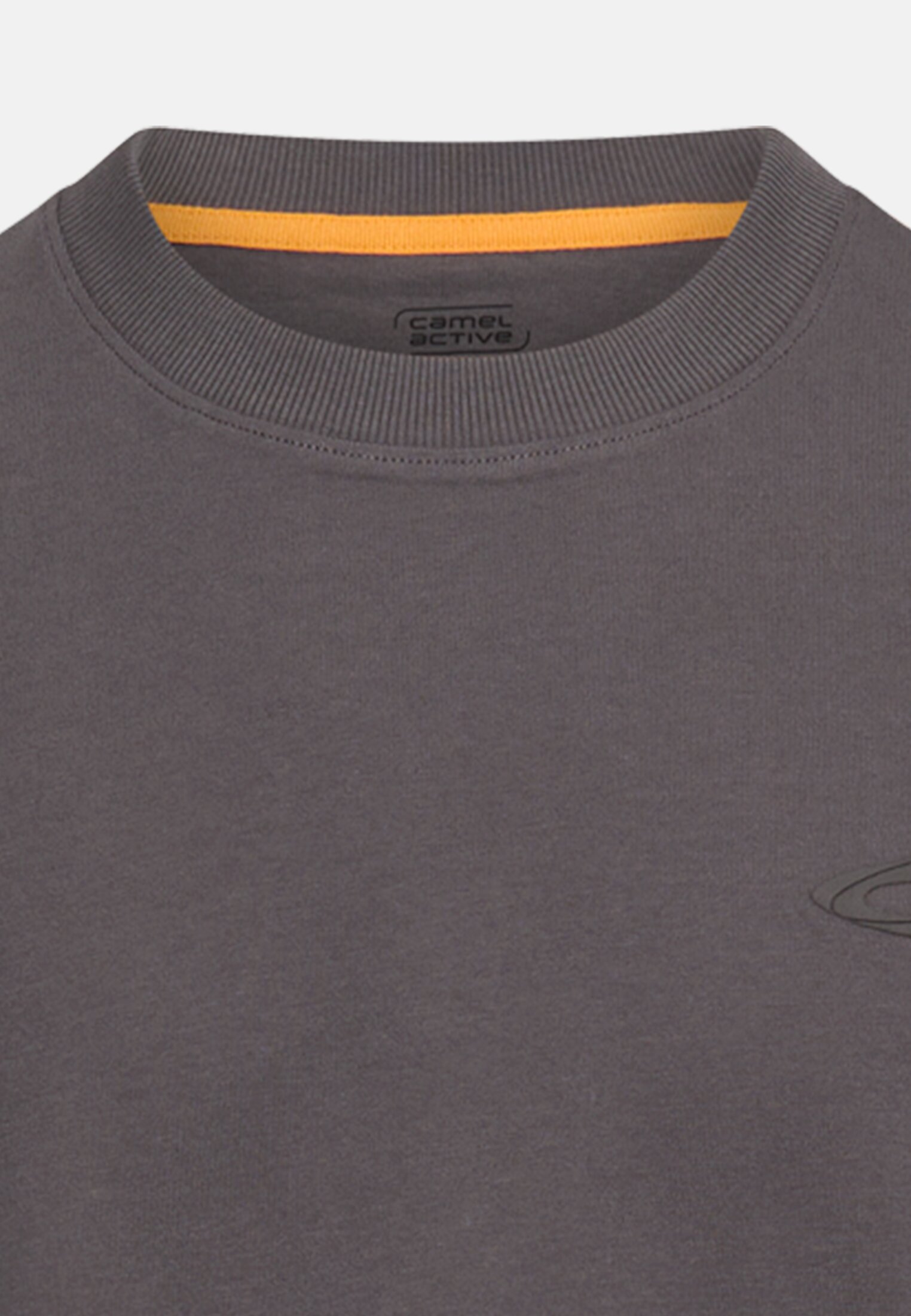 Herren T-Shirt mit Rückenprint im Relaxed Fit Graphitgrau vorne nah