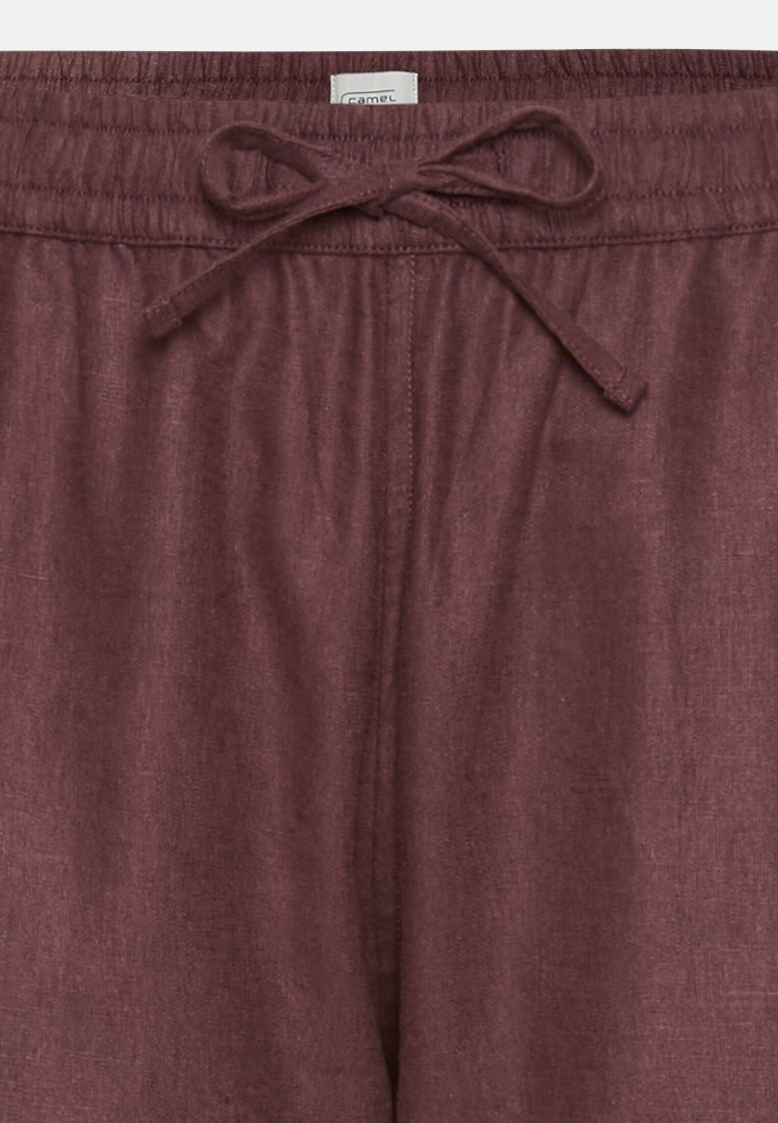 MI_377410-5S76-26_3G-00 Damen Relaxed Fit Hose aus einem Leinenmix Rot vorne nah