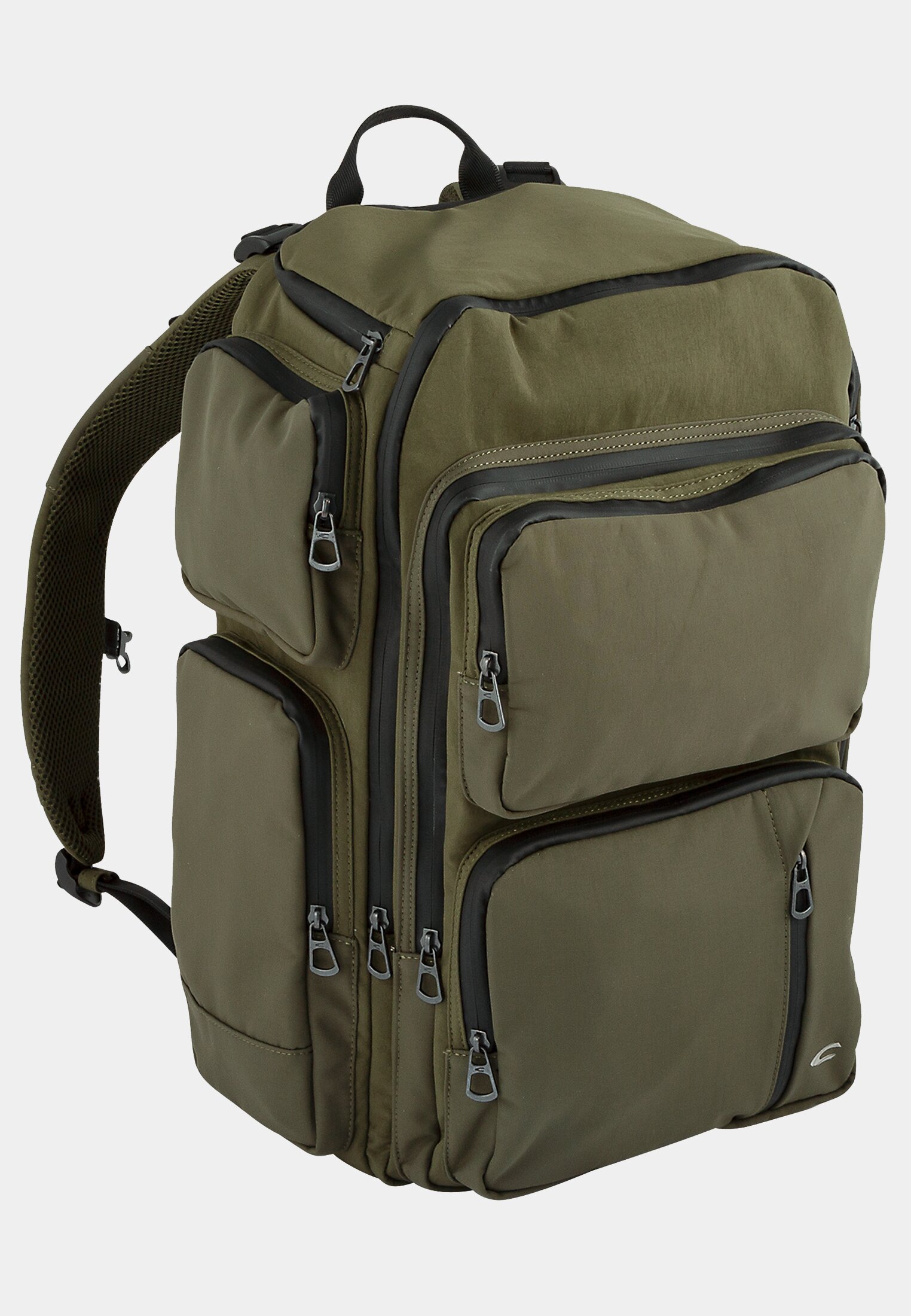 Heren BROOKLYN Ultra-lichtgewicht nylon rugzak Khaki frontaal voor