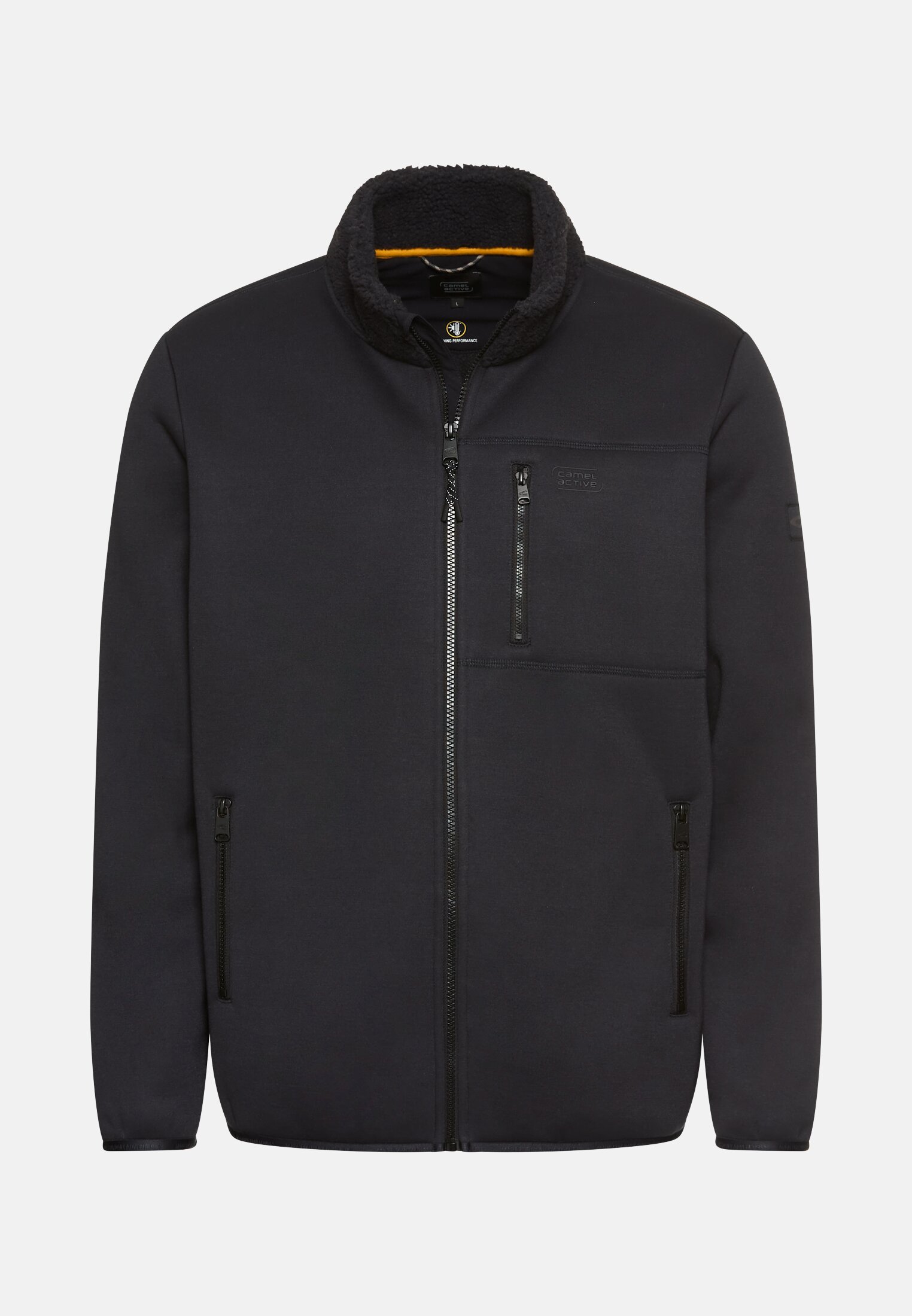 Herren Fleecejacke mit reflektierenden Details Navyblau frontal vorn
