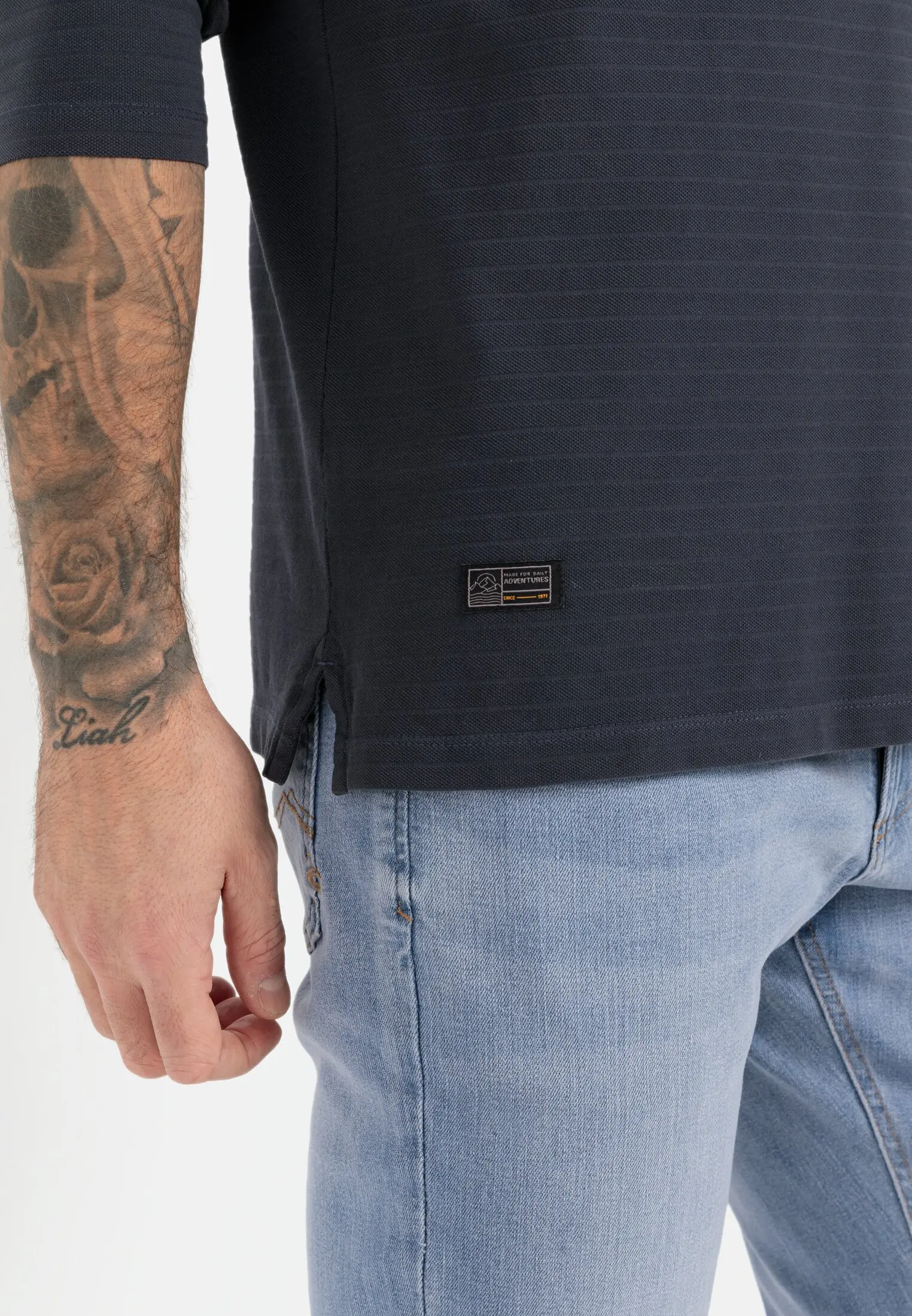 Henley Langarmshirt für Herren in Dunkelblau | M