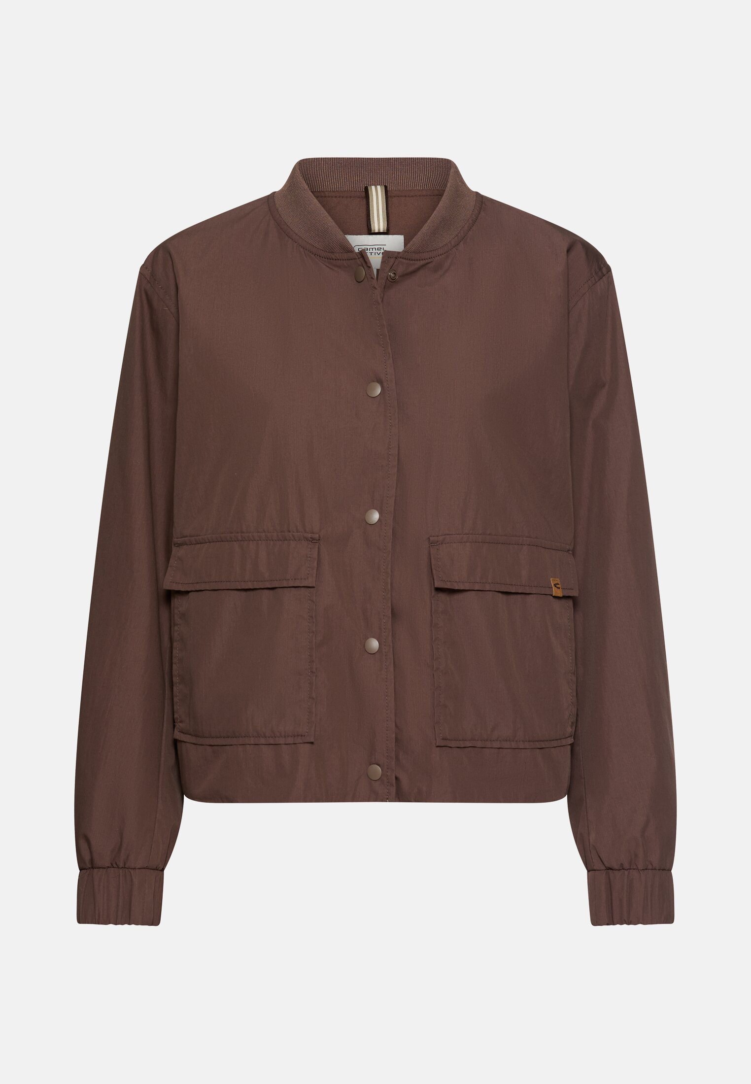 Damen Indoor Blazer mit Bomberkragen Braun frontal vorn