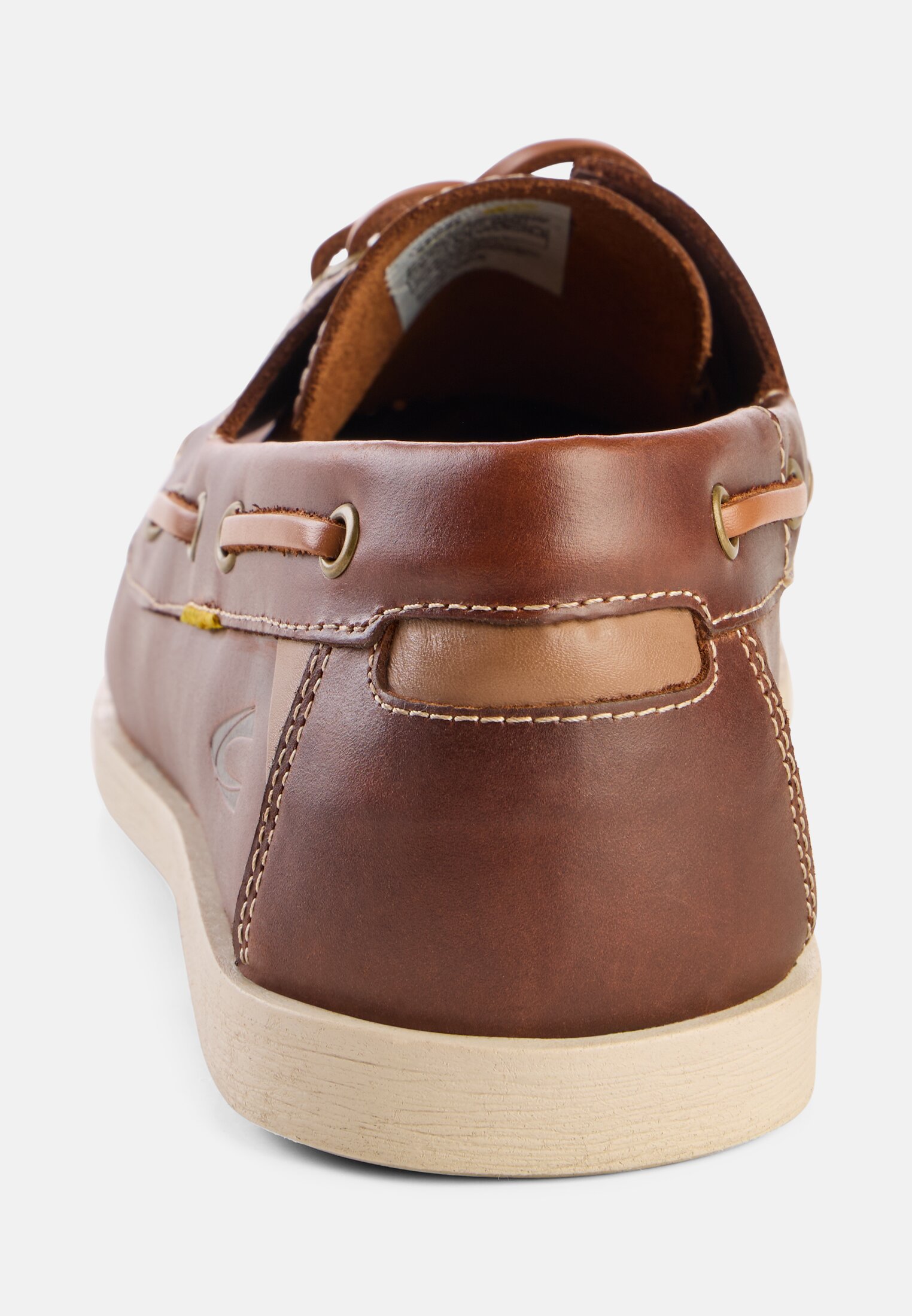 Herren Bootsschuh aus gewachstem Leder Braun vorne nah