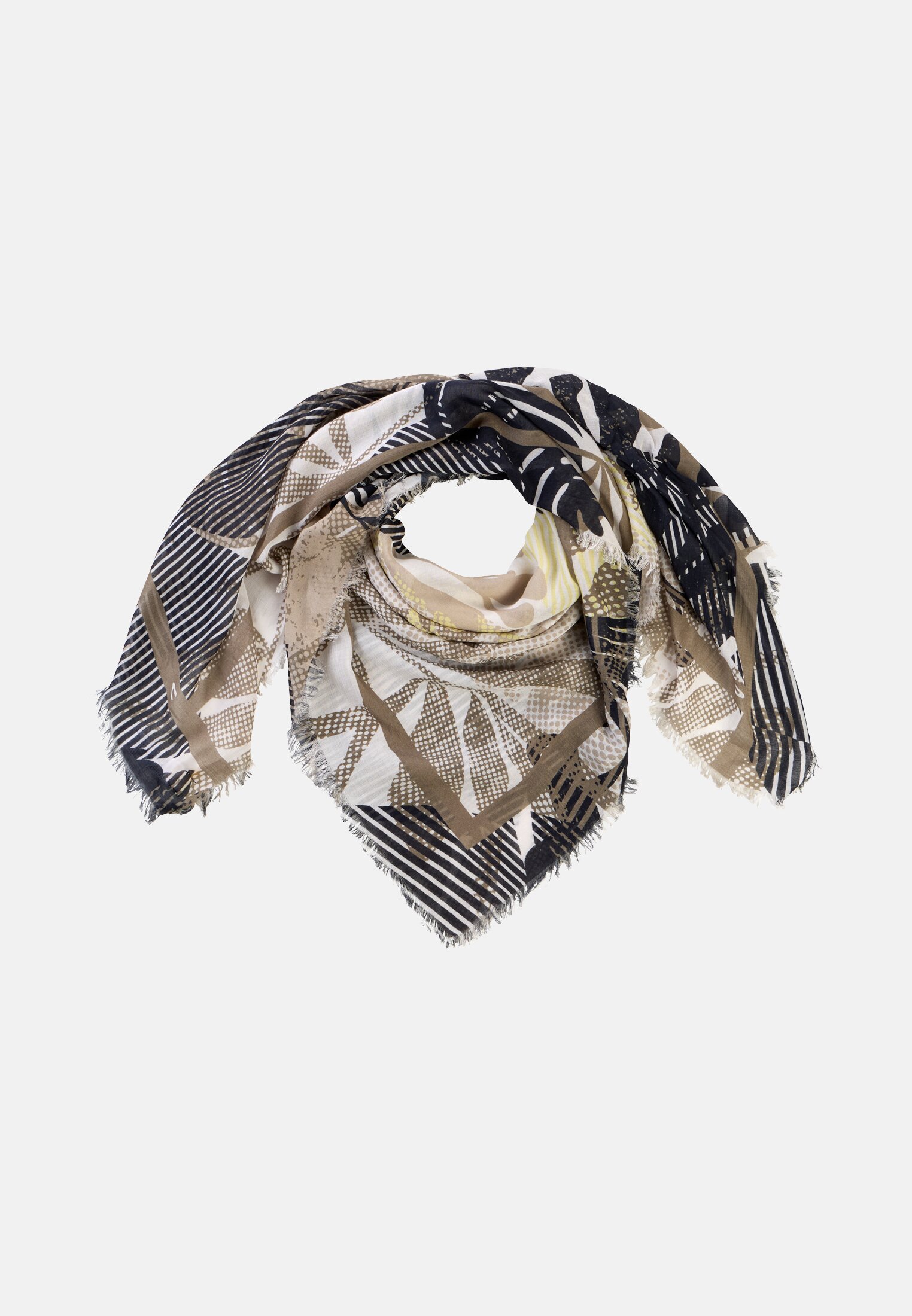 Women Scarf with print Yellow frontal front