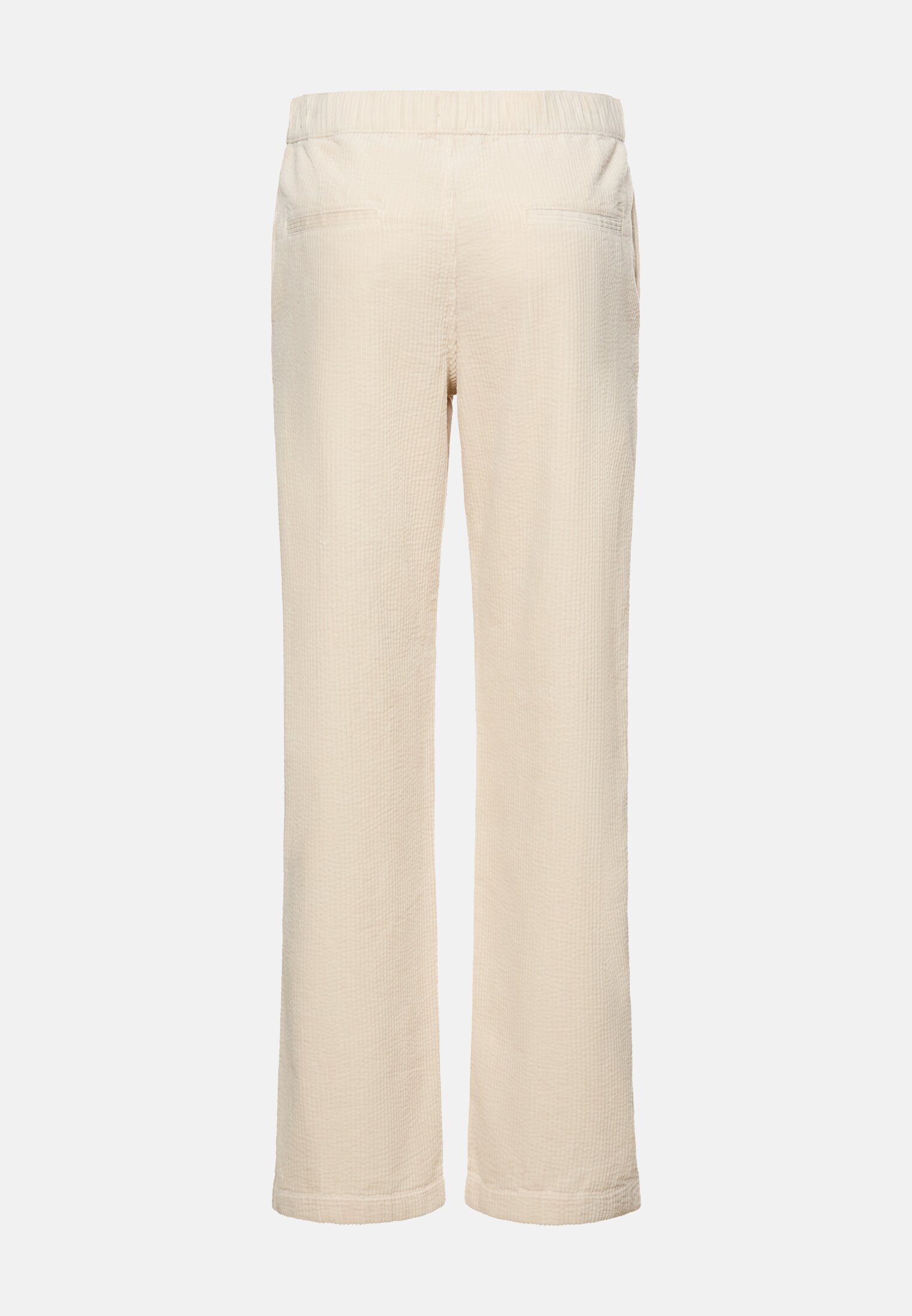 Women Wide leg corduroy trousers Pearl White frontal back