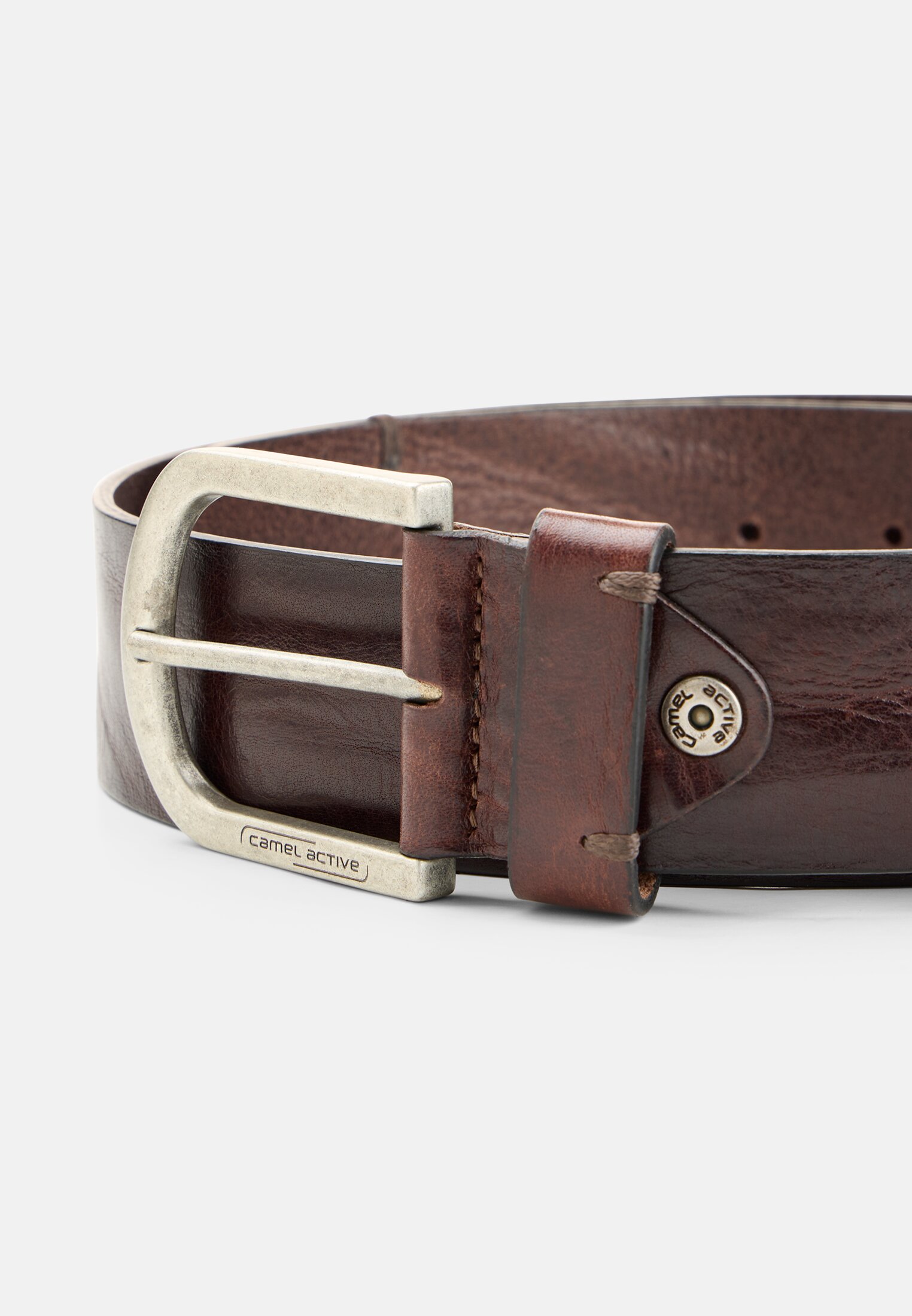 Men Cut-to-size genuine leather belt frontal top