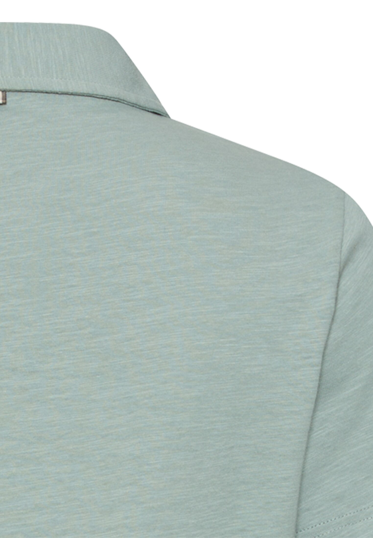 Women Polo shirt with button placket Jade Blue close back