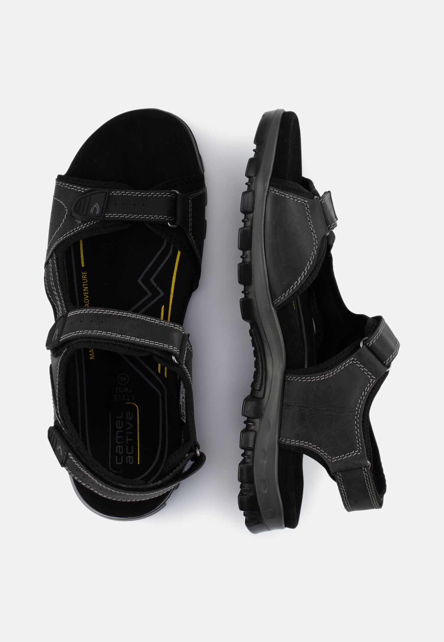 MI_56TWA01-0180-100_1G-00 Men Sandals made of perforated leather Black frontal top