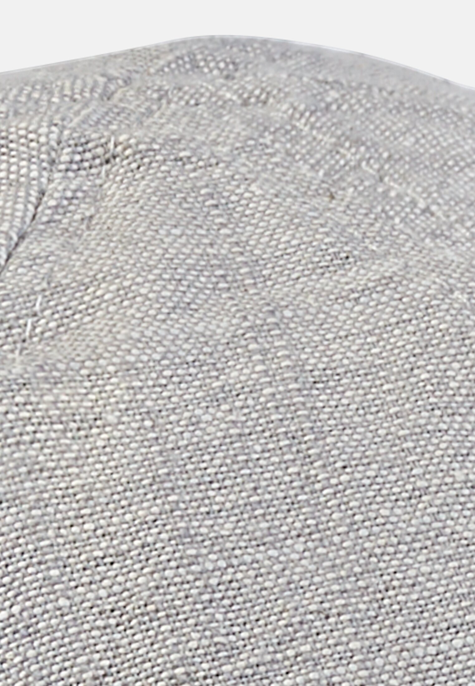 Herren Flat Cap aus Leinen-Mix Steingrau vorne nah