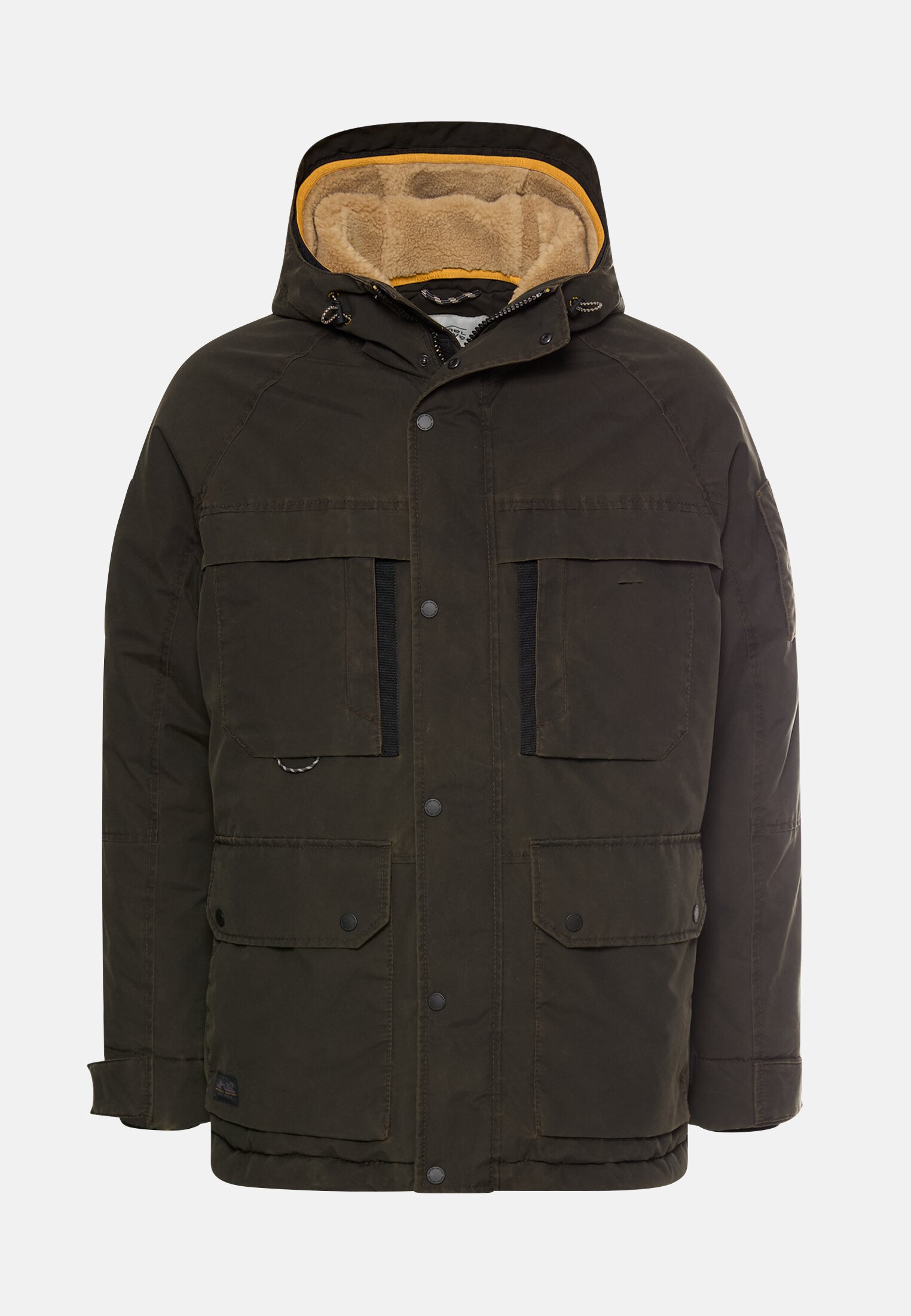 Herren Winterjacke mit Taschen Dunkelbraun frontal vorn