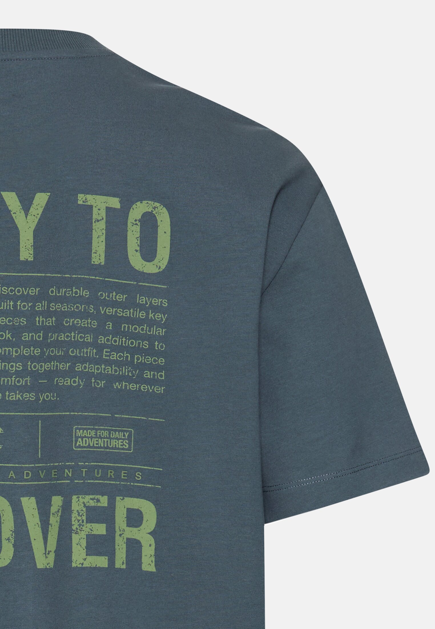 Herren T-Shirt mit Rückenprint im Relaxed Fit Tintenblau hinten nah