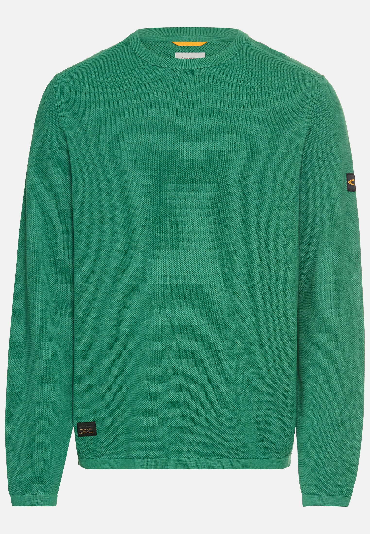 Herren Pullover aus reiner Baumwolle Tannengrün frontal vorn