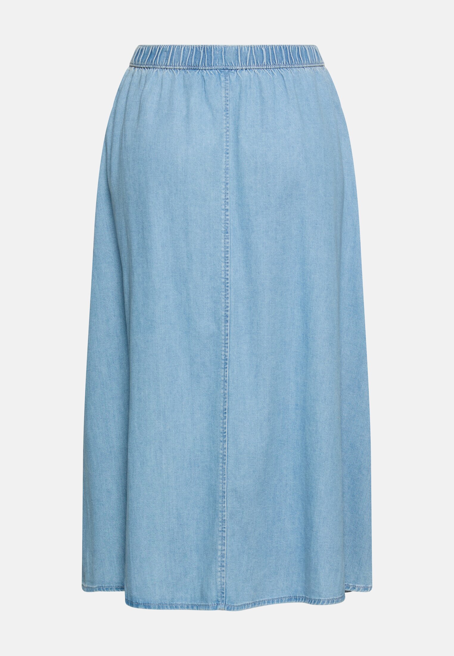 Damen Jeansrock mit Knopfleiste Hellblau frontal hinten