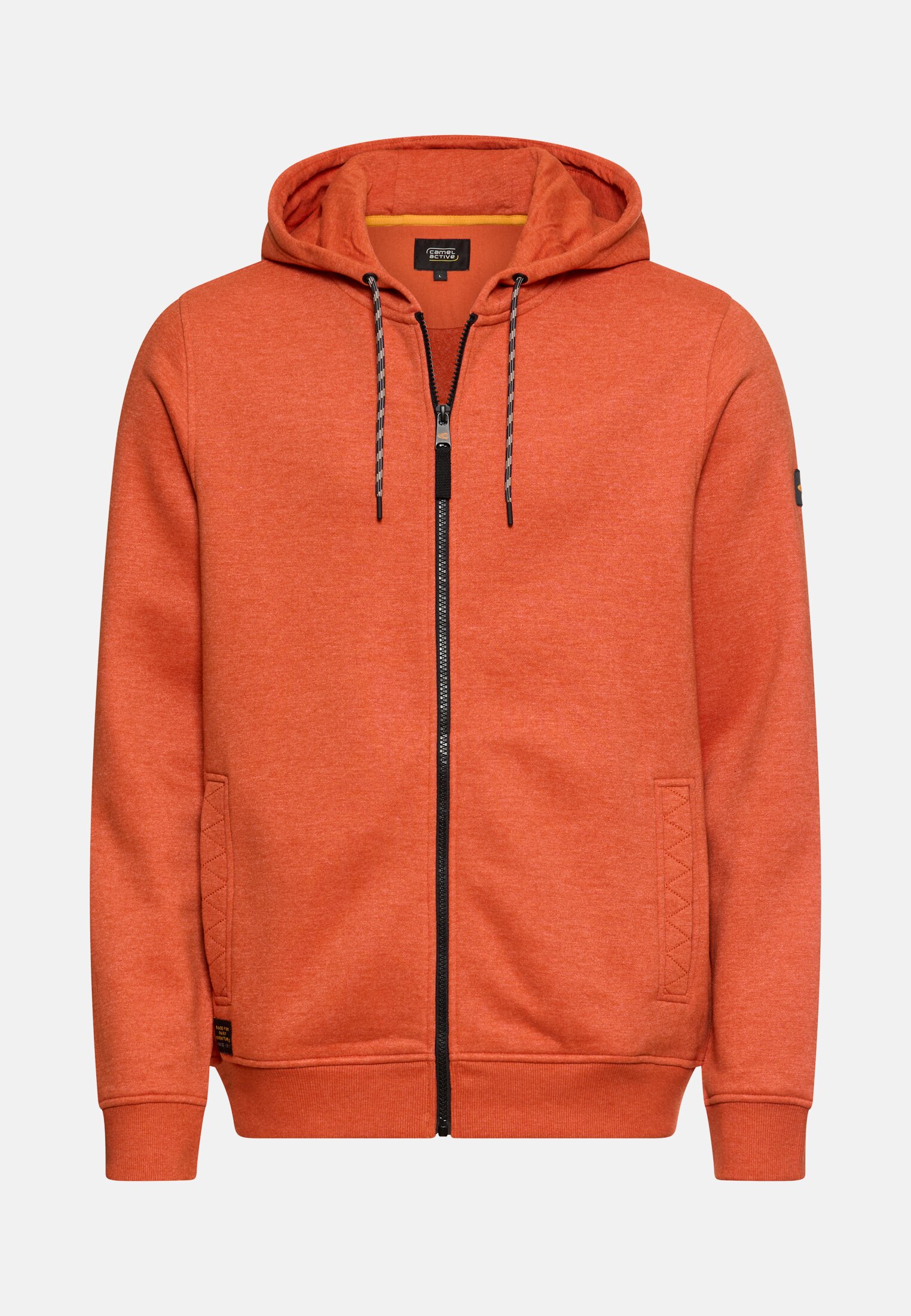 Herren Kapuzenjacke mit verstellbarem Kordelzug Orange frontal vorn