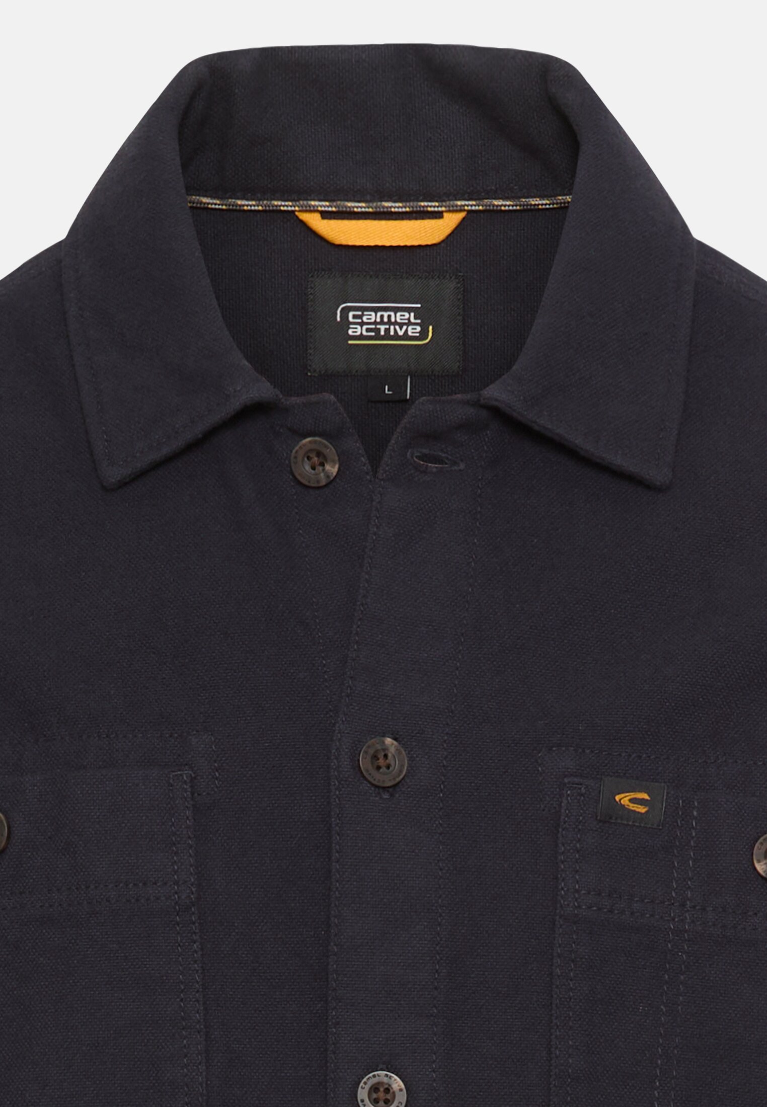 Men Cotton shirt with chest pocket Navy Blue front close