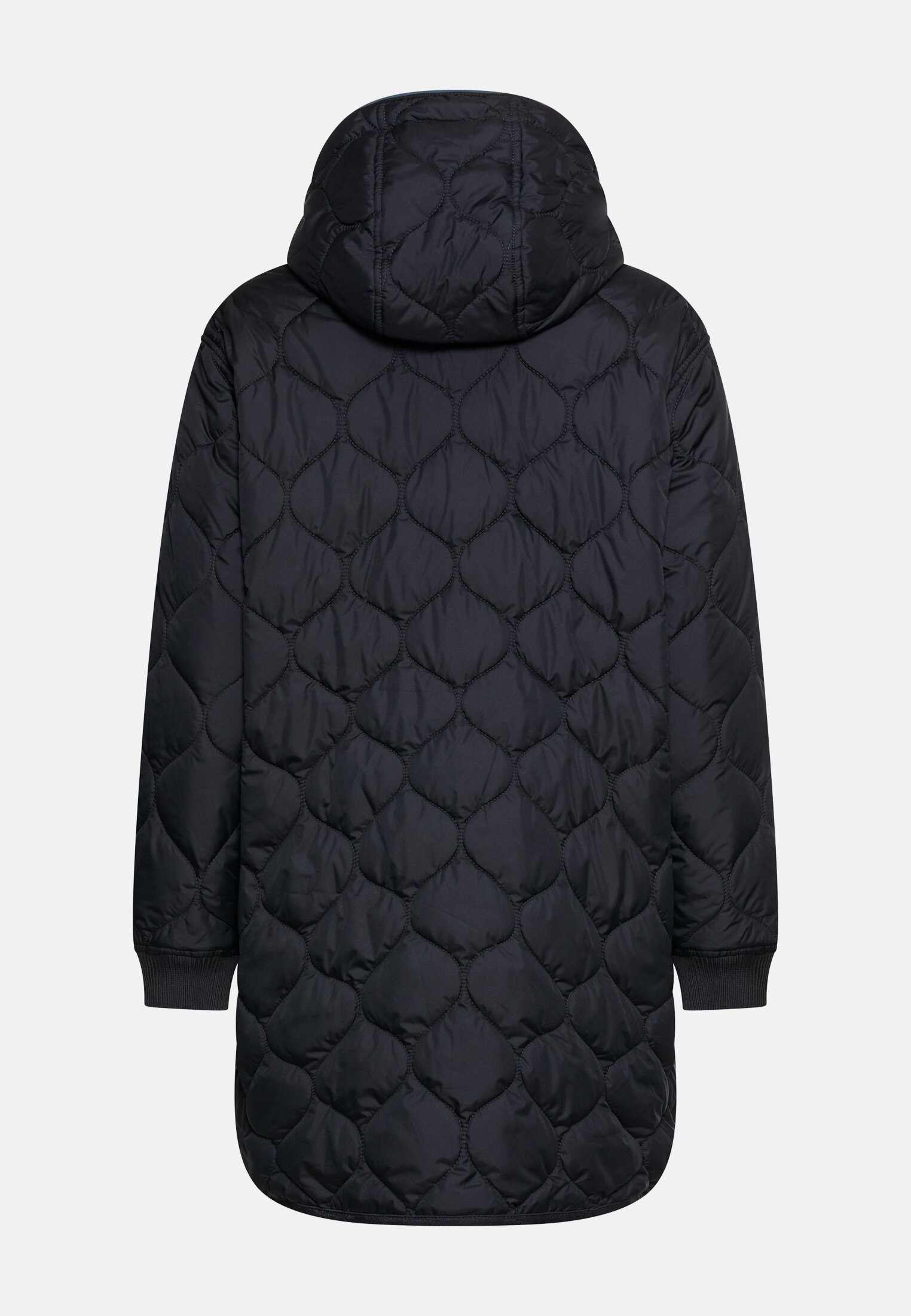 Women Windproof coat with oversized fit Navyblue frontal back