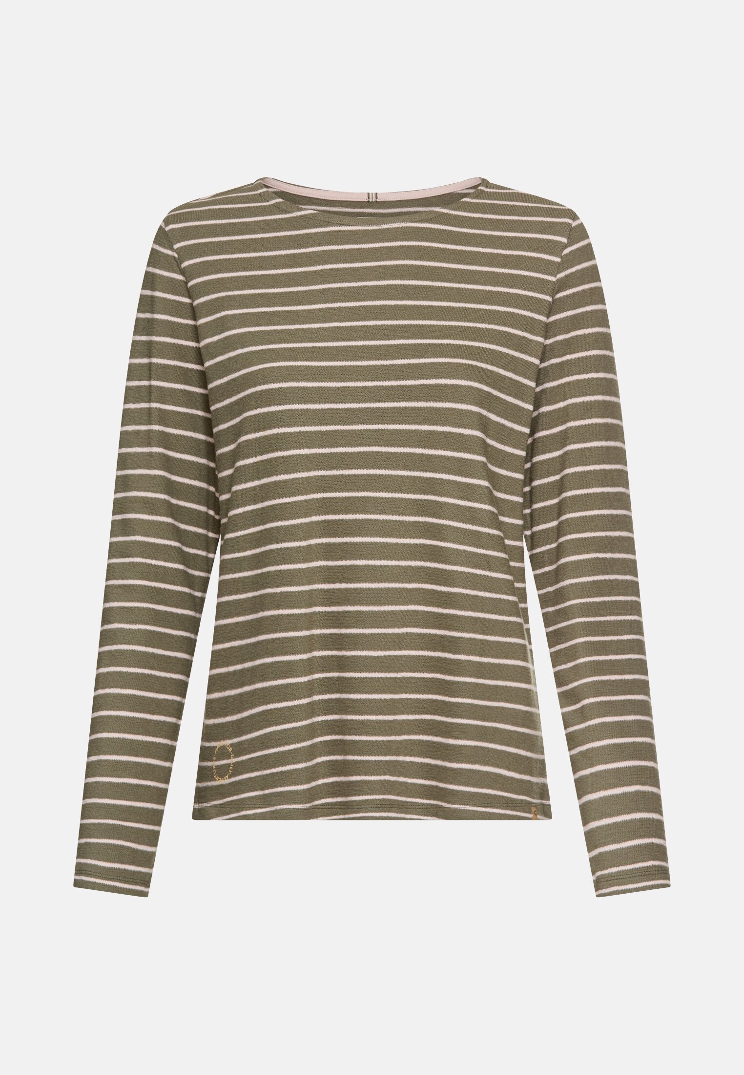 Damen Langarm-T-Shirt aus Bio-Baumwolle Graugrün frontal vorn