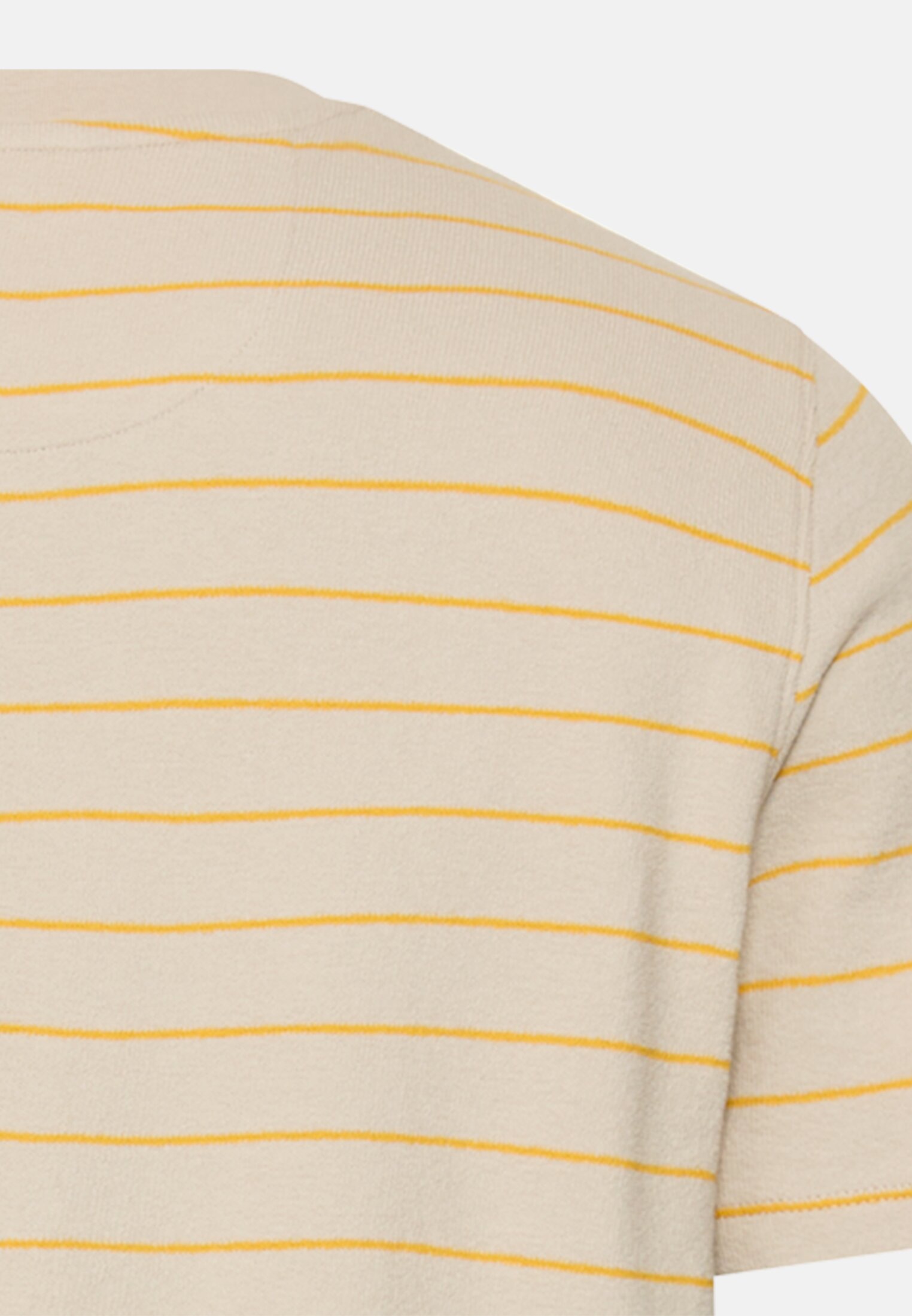 Heren T-shirt van puur katoen Zonnengeel achter dichtbij