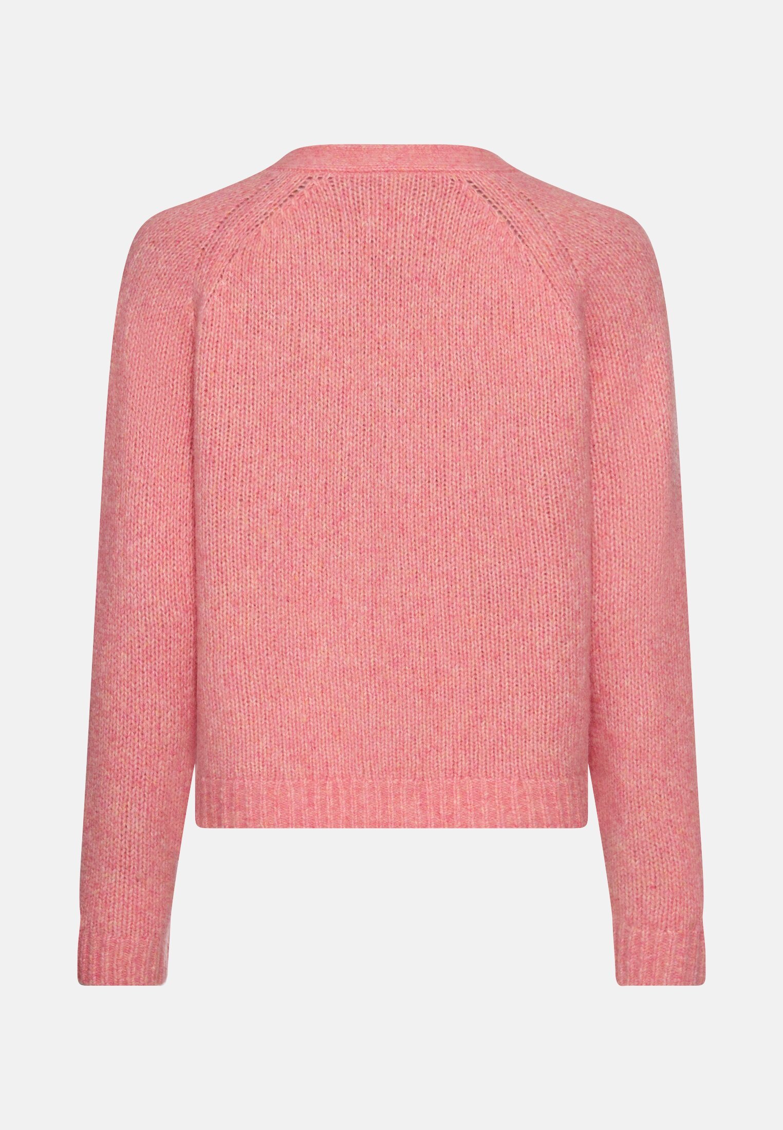 Damen Strickjacke mit Raglanärmeln und Knopfverschluss Beere frontal hinten