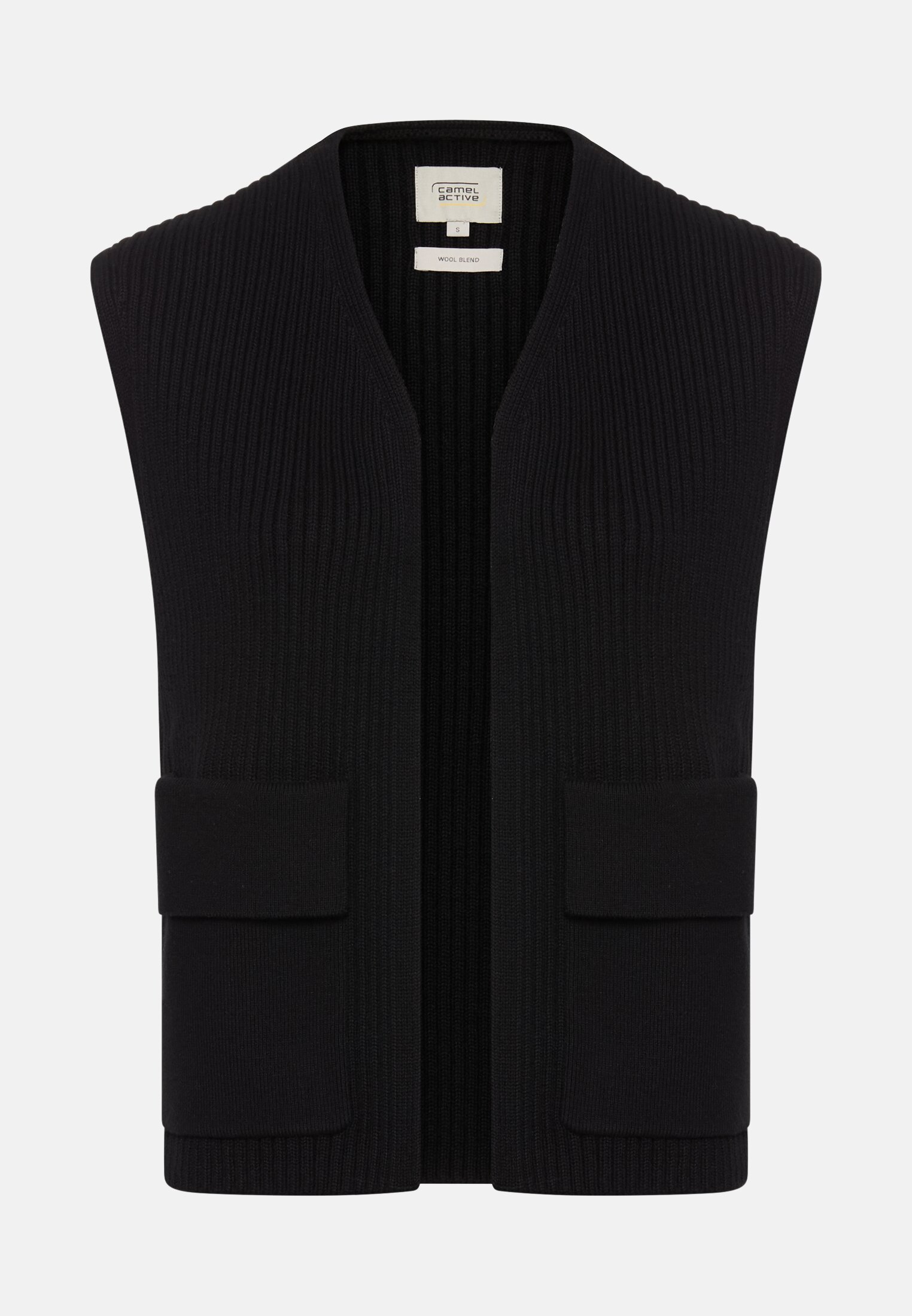 Women Knitted vest with pockets Caviar frontal front