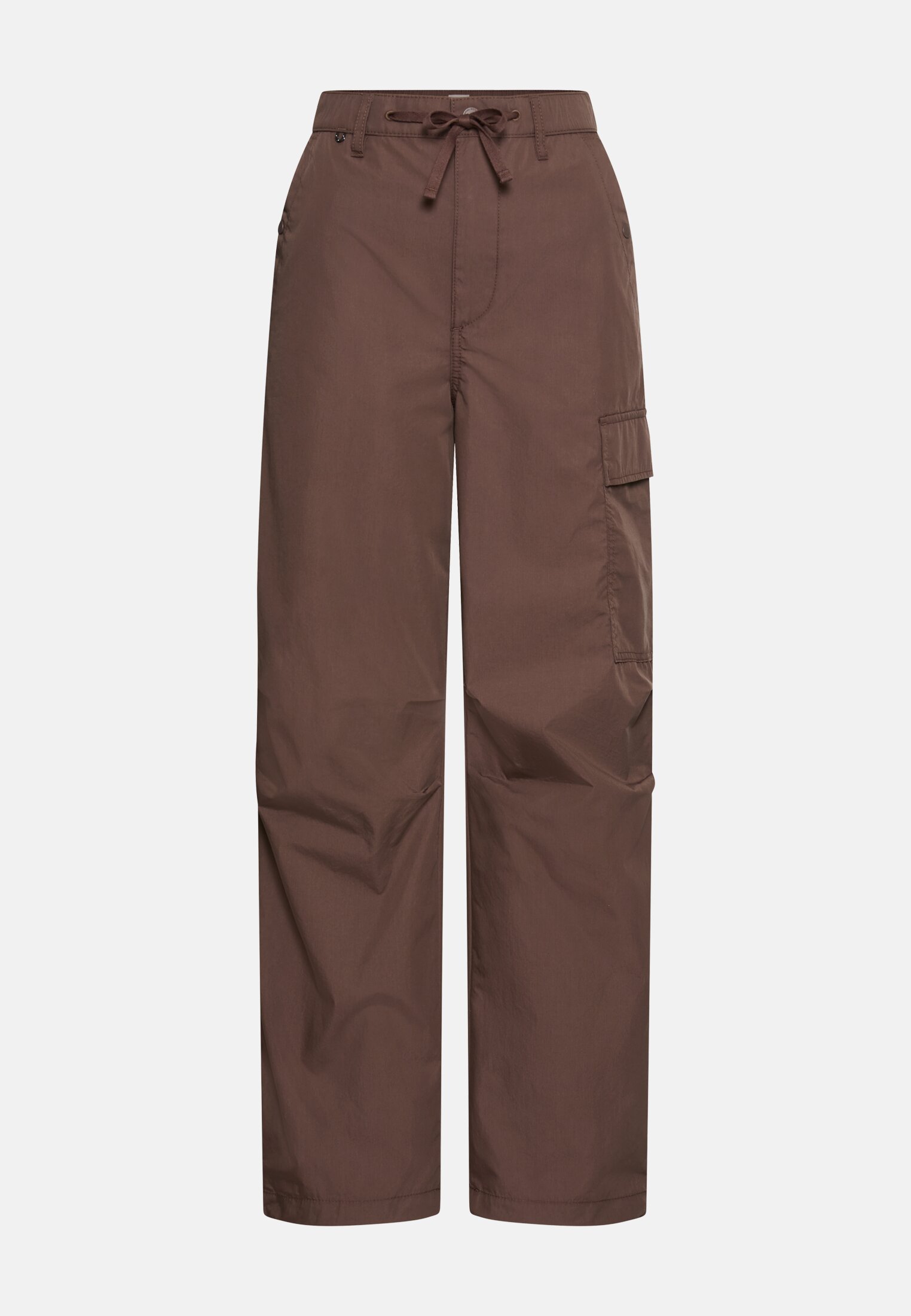 Women Cargo pants with drawstring Brown frontal front