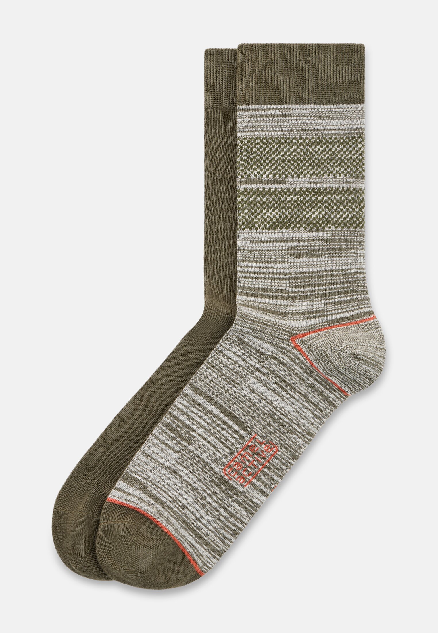 Men Socks in a pack of two, made from a cotton blend Green frontal front