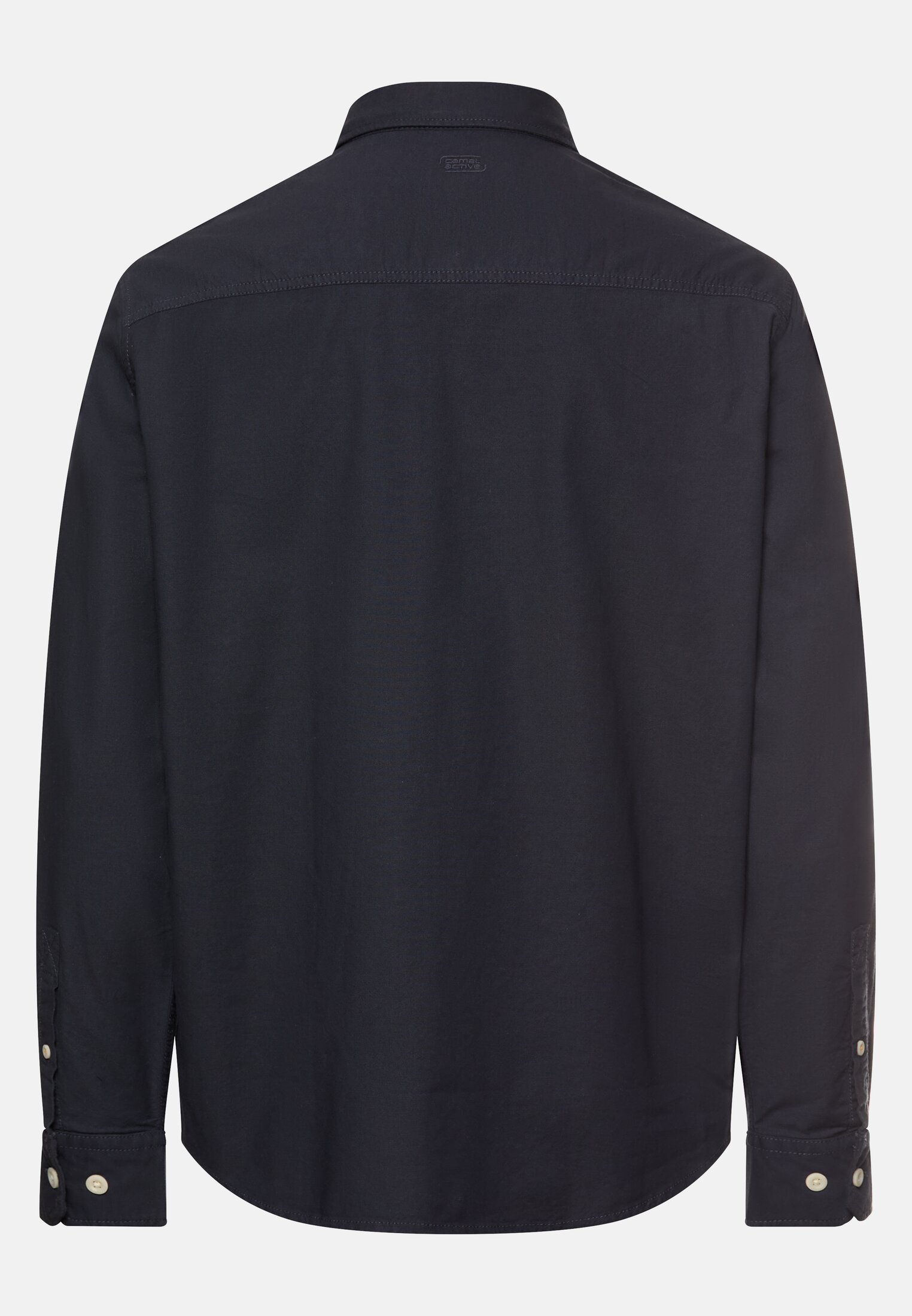 Heren Overhemd met lange mouwen met borstzak Marineblauw frontaal achter