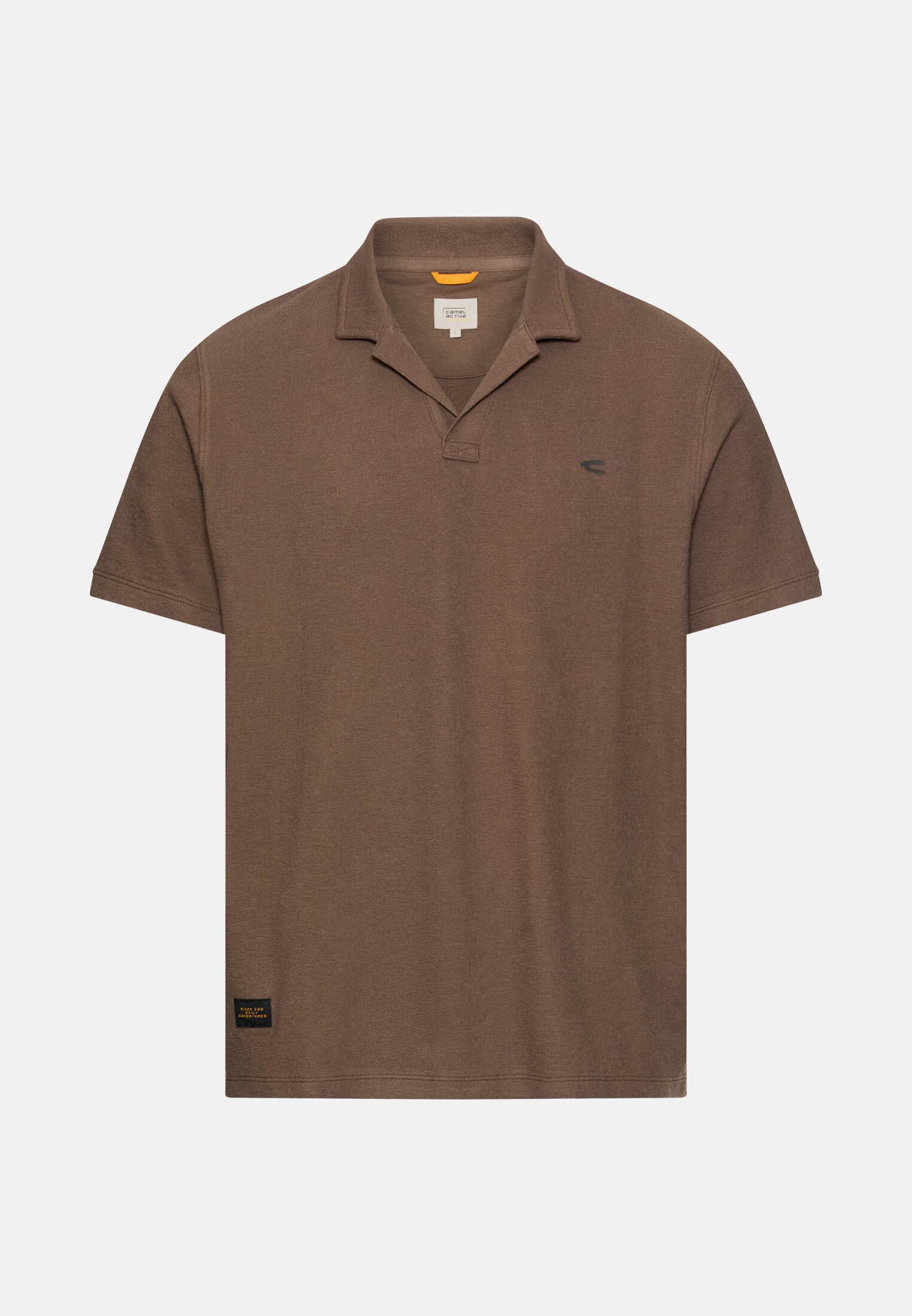 Men Polo shirt made of pure cotton Mud Brown frontal front