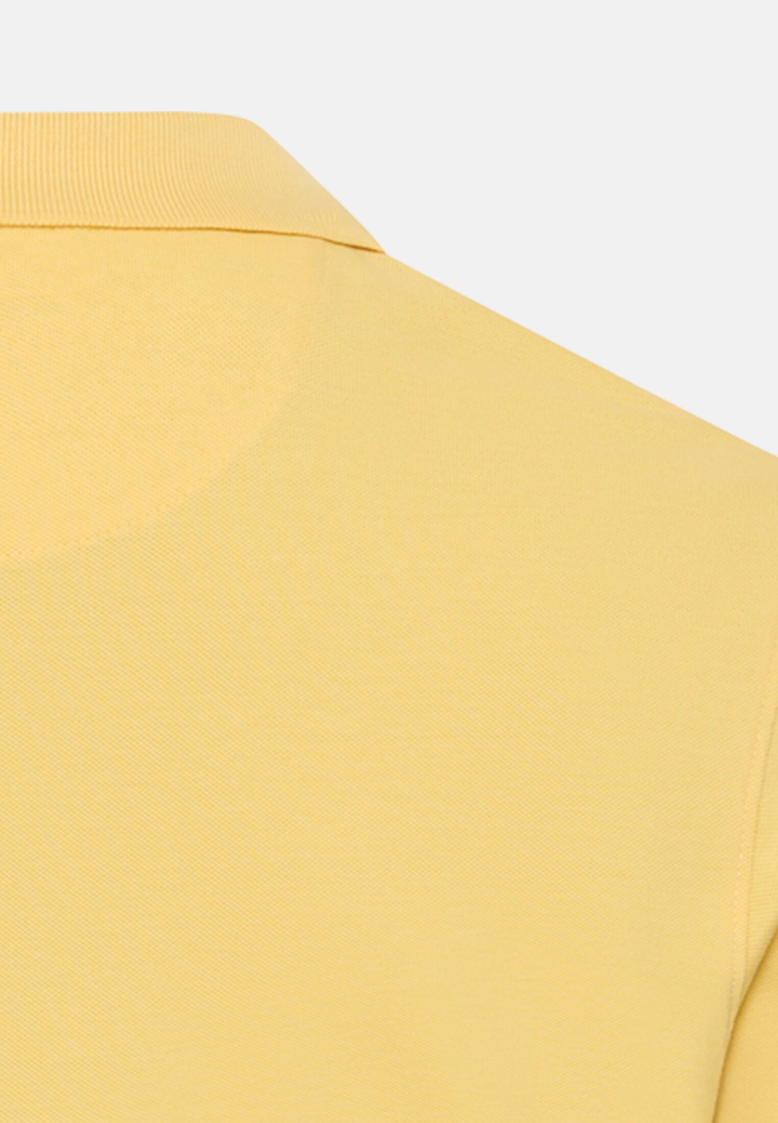Heren Poloshirt met korte knoopsluiting Geel achter dichtbij