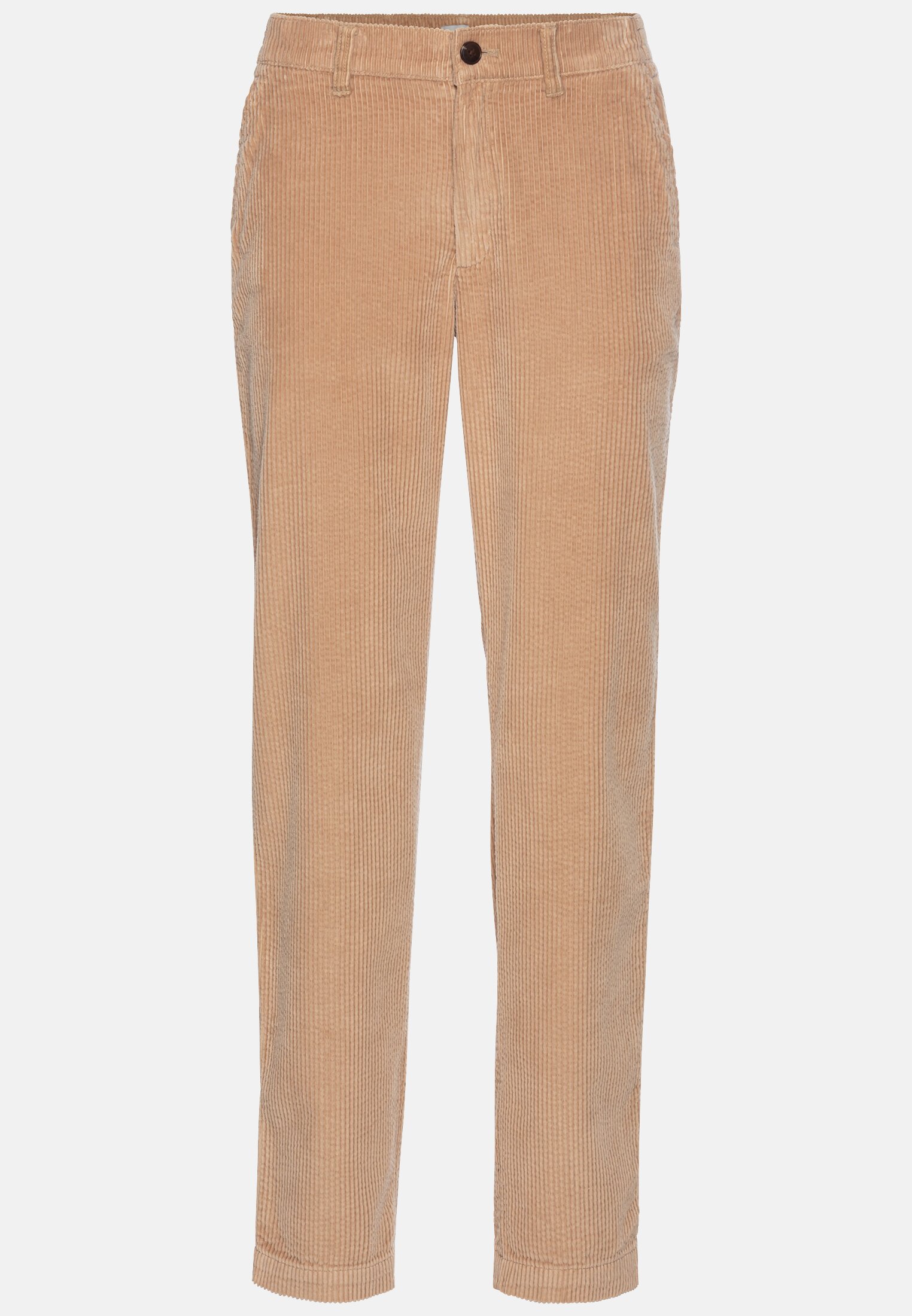 Women Cord trousers in loose fit Beige frontal front