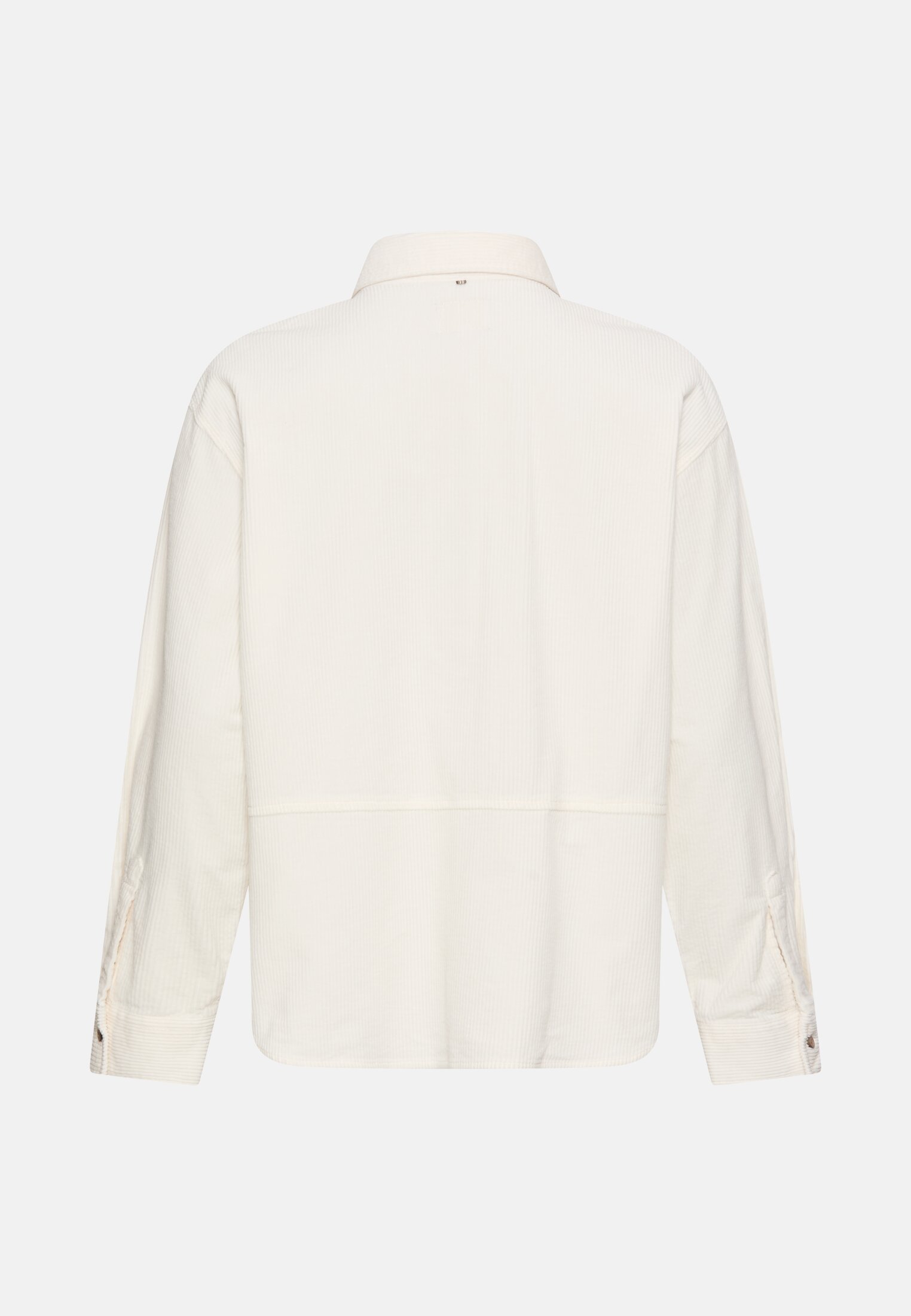 Damen Oversize-Bluse mit Hemdkragen Milchweiß frontal hinten