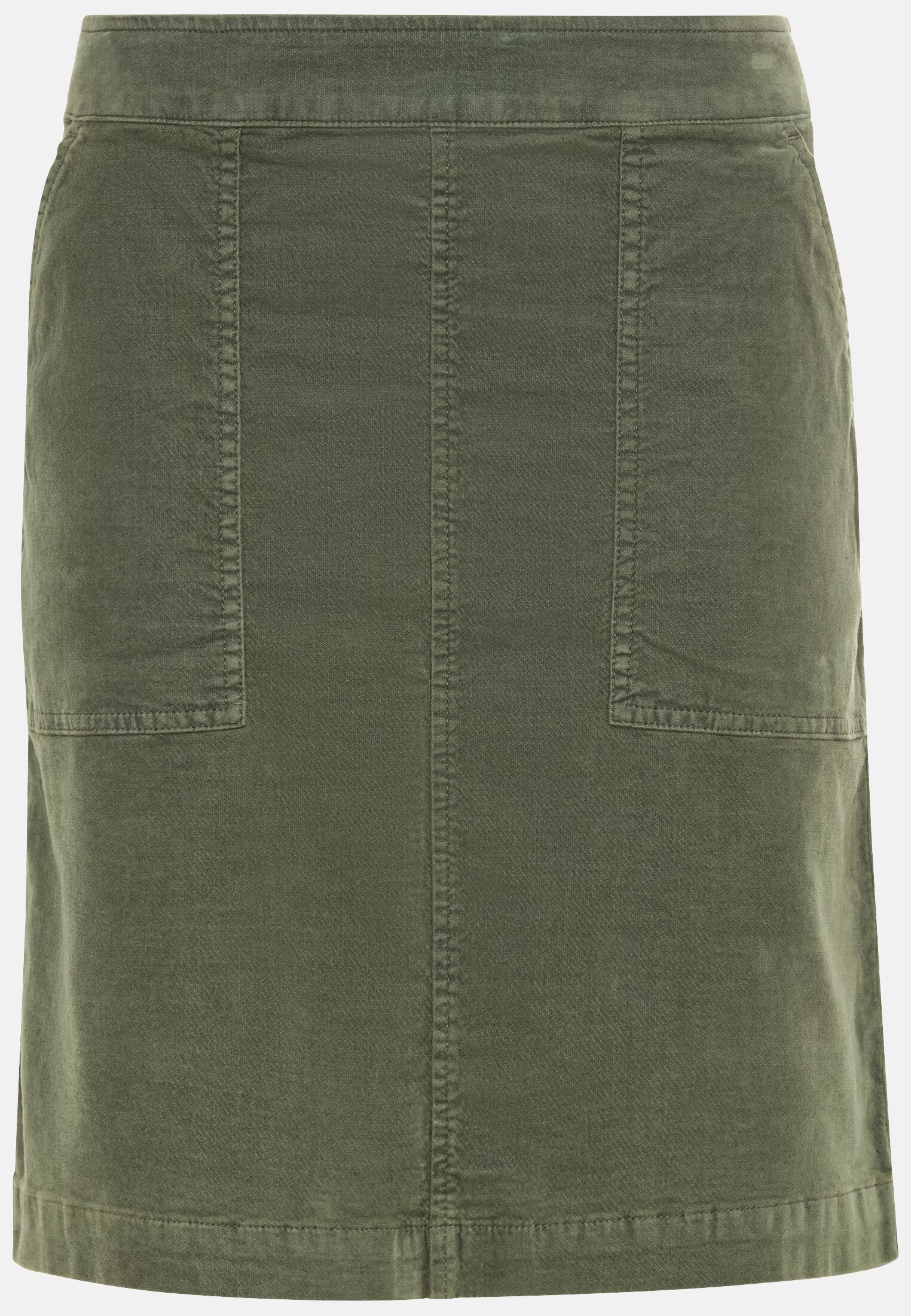 Women Slim Fit skirt in Velvet Green frontal front