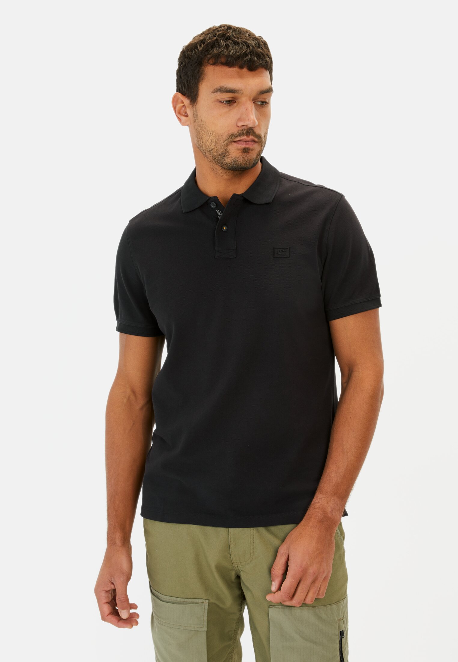 Men Half sleeve polo shirt made of pure cotton Asphalt