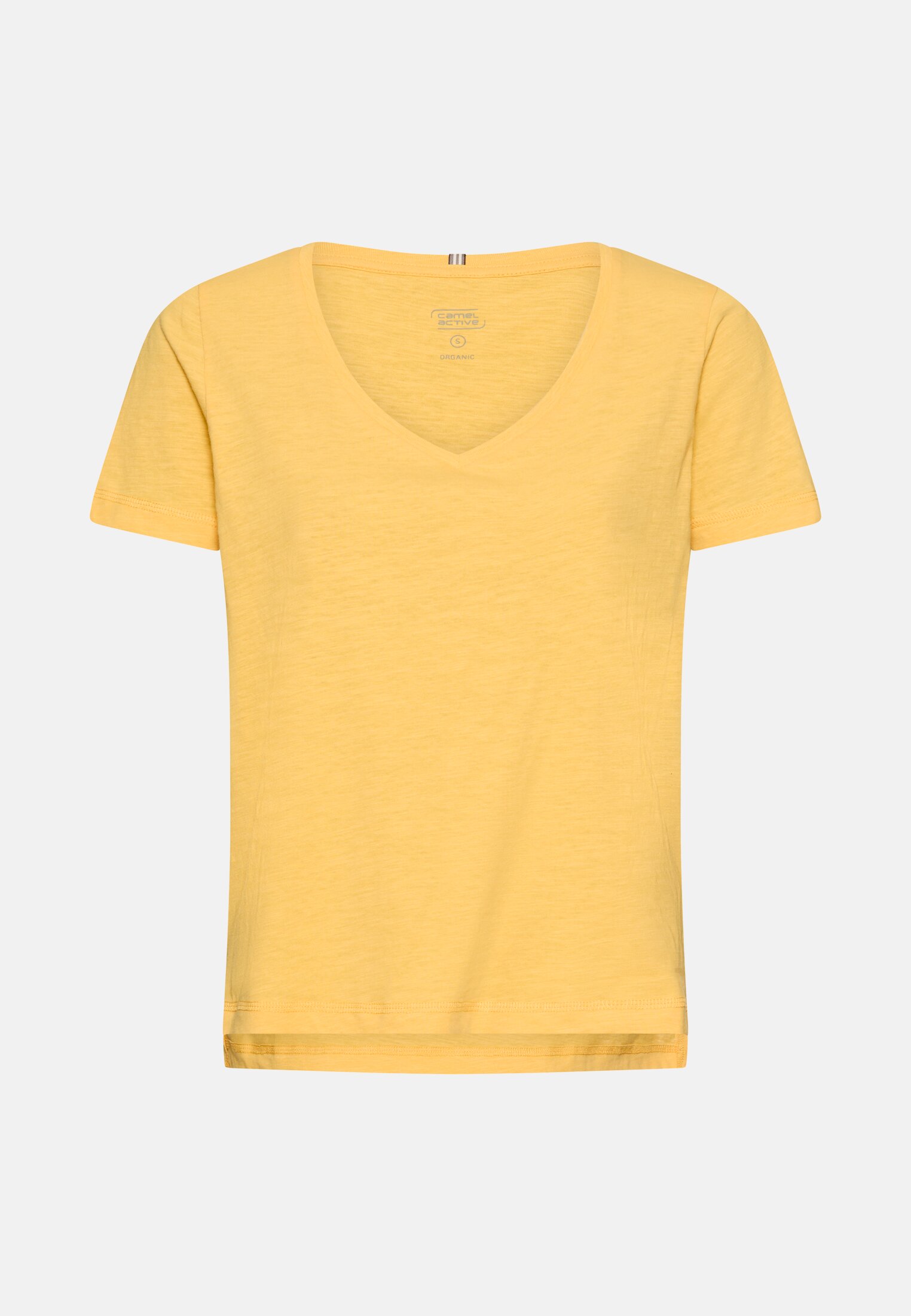 Damen T-Shirt aus 100% Baumwolle Gelb frontal vorn