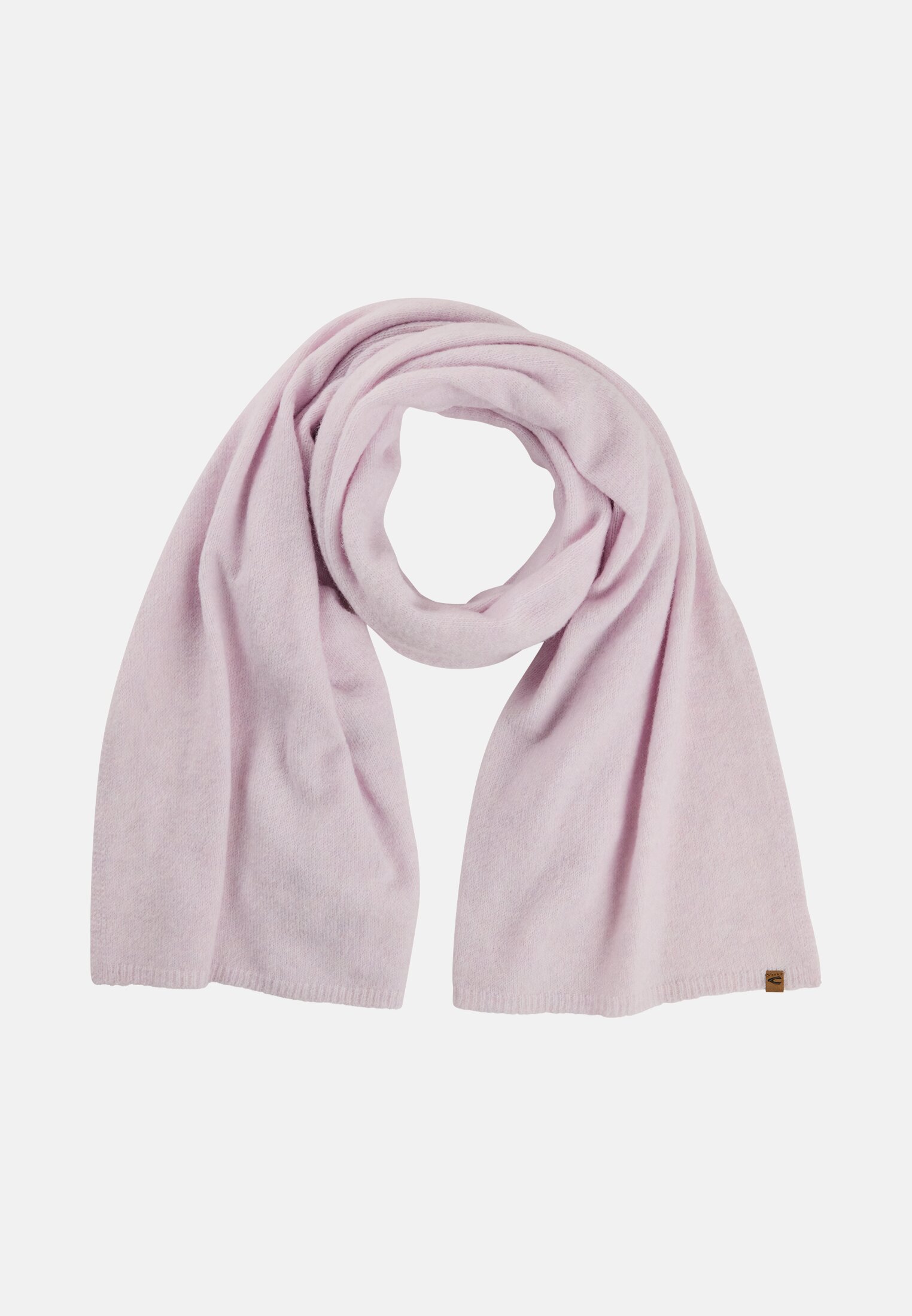 Women Knitted scarf made from a polyester-wool blend Purple frontal front