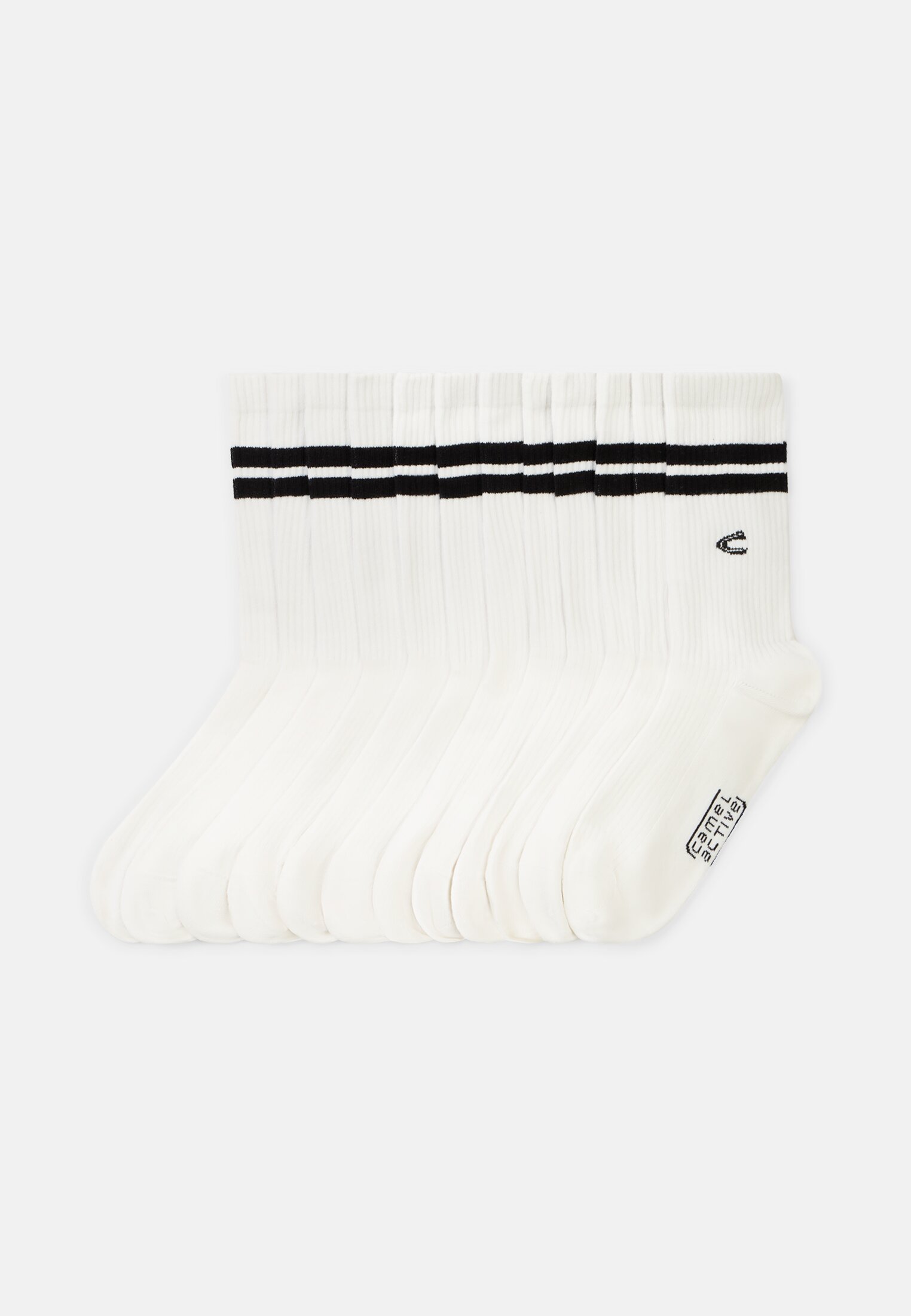Unisex 6er-Pack Unisex Socken mit Streifen-Detail Weiß frontal vorn