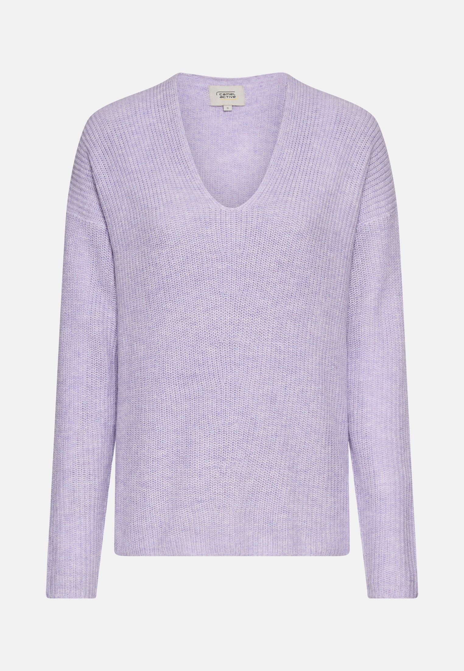 Damen Strickpullover mit V-Ausschnitt Lila frontal vorn