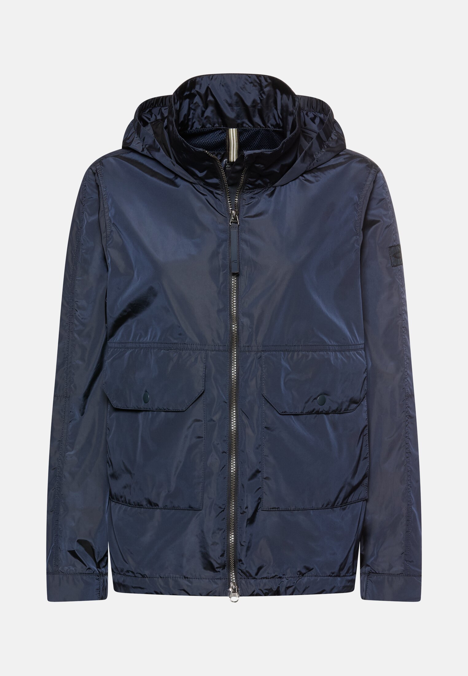 Women Blouson with 2-way zipper Navy blue frontal front